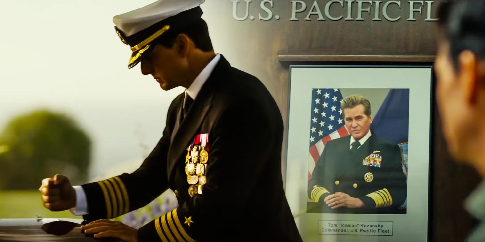 In Top Gun Maverick (2022), Tom “Iceman” Kazansky (Val Kilmer) asks Pete “Maverick” Mitchell