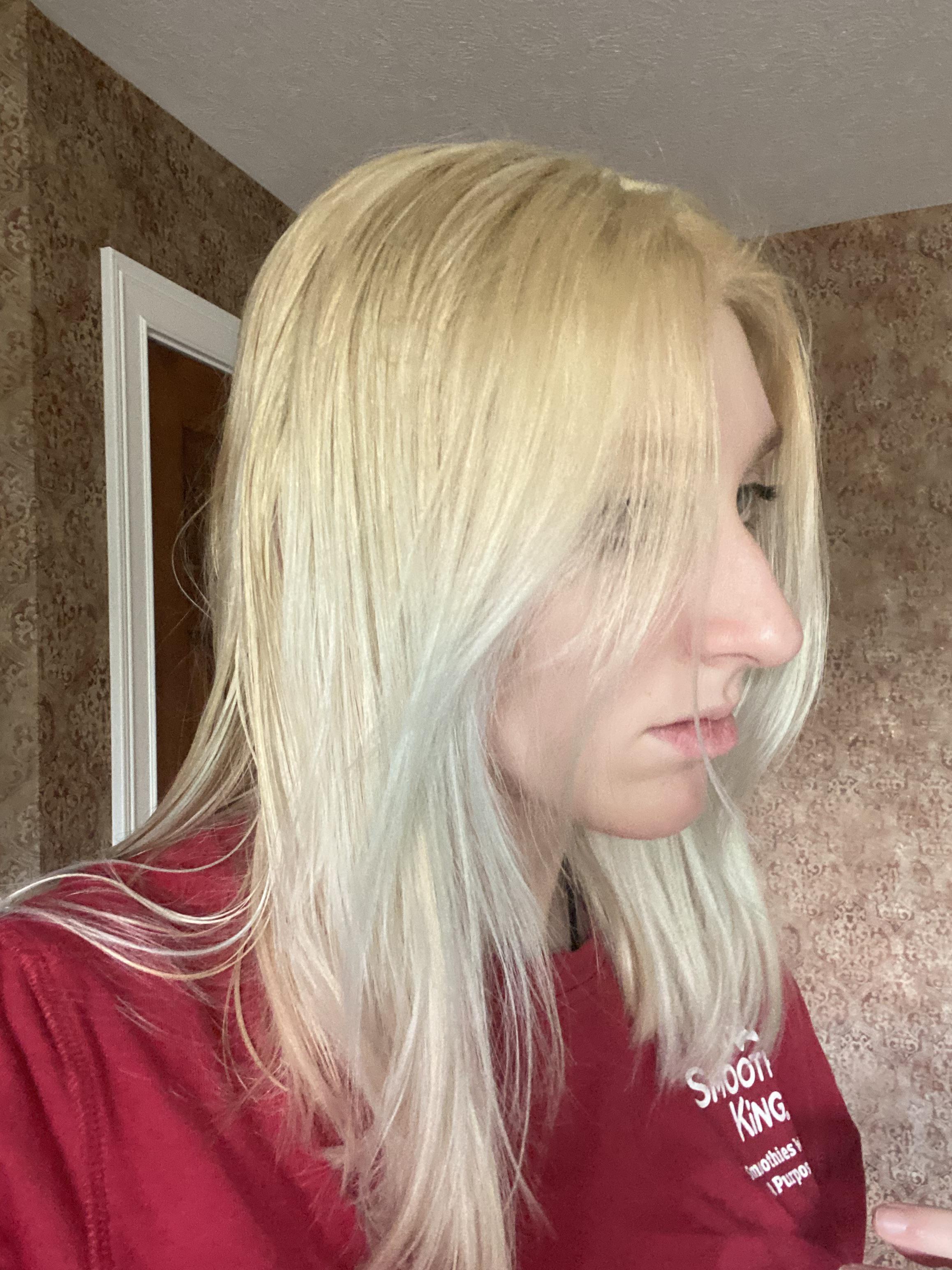 I recently removed my purple hair with color remover and put blonde dye