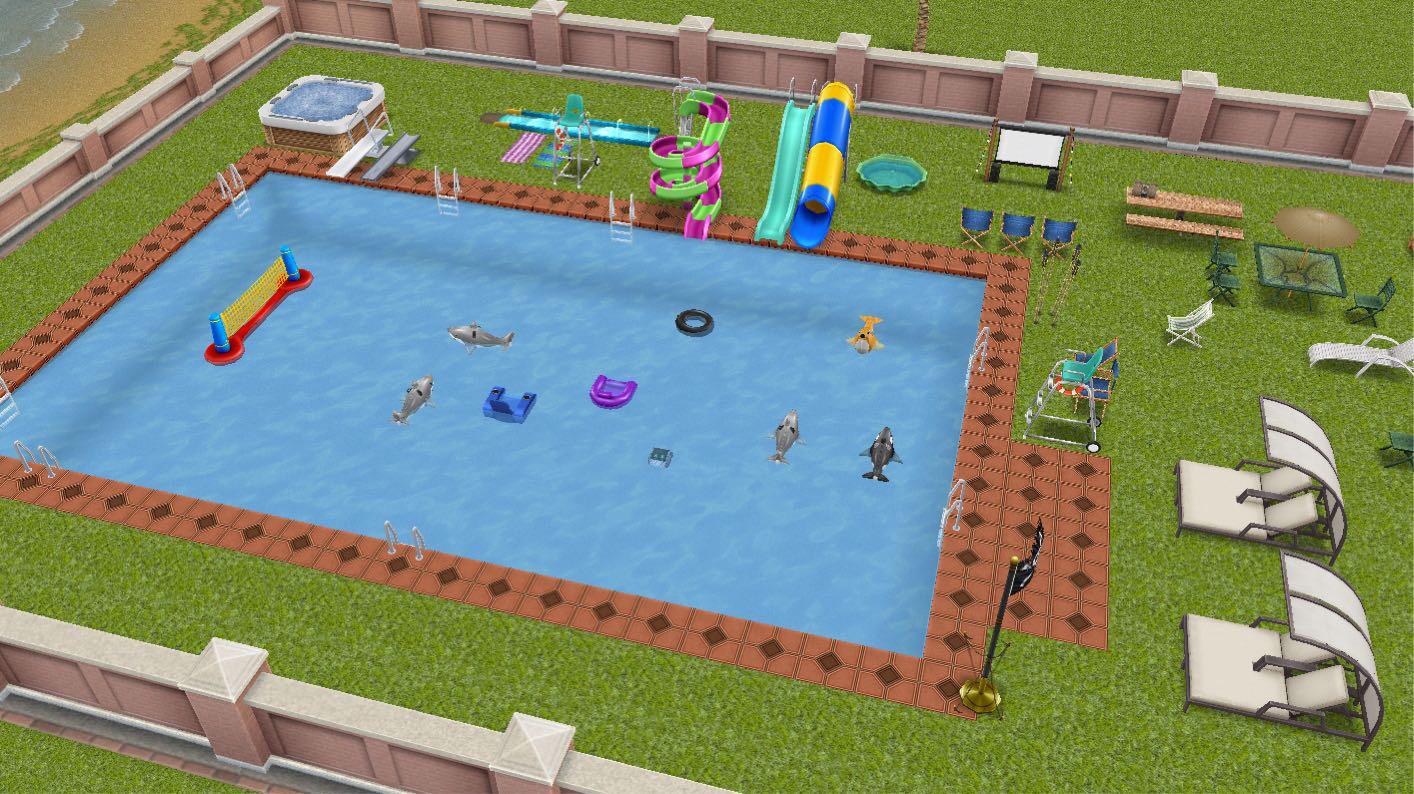 Outdoor swimming pool! r/simsfreeplay