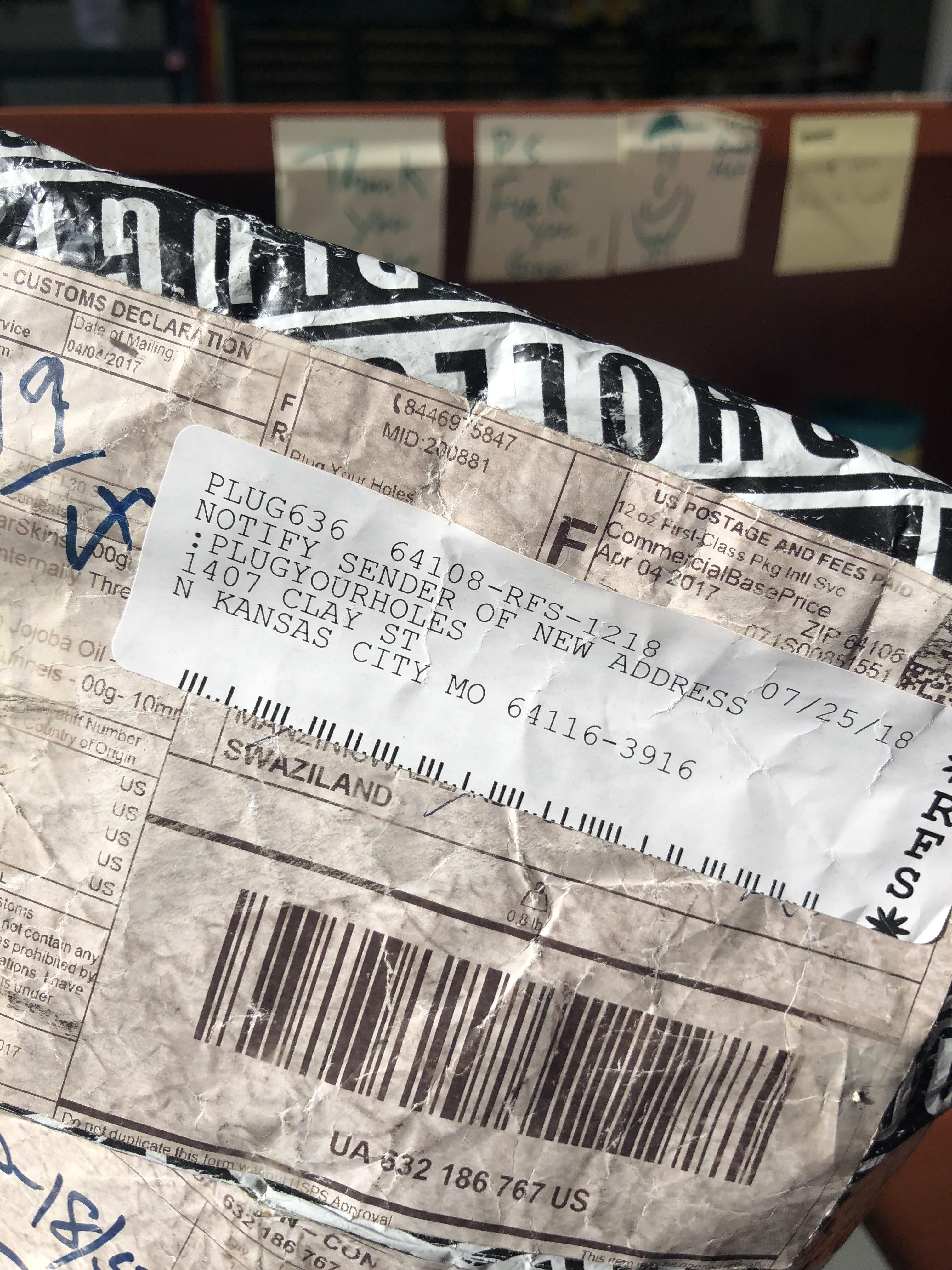 This package was shipped by my company to a country when it existed and