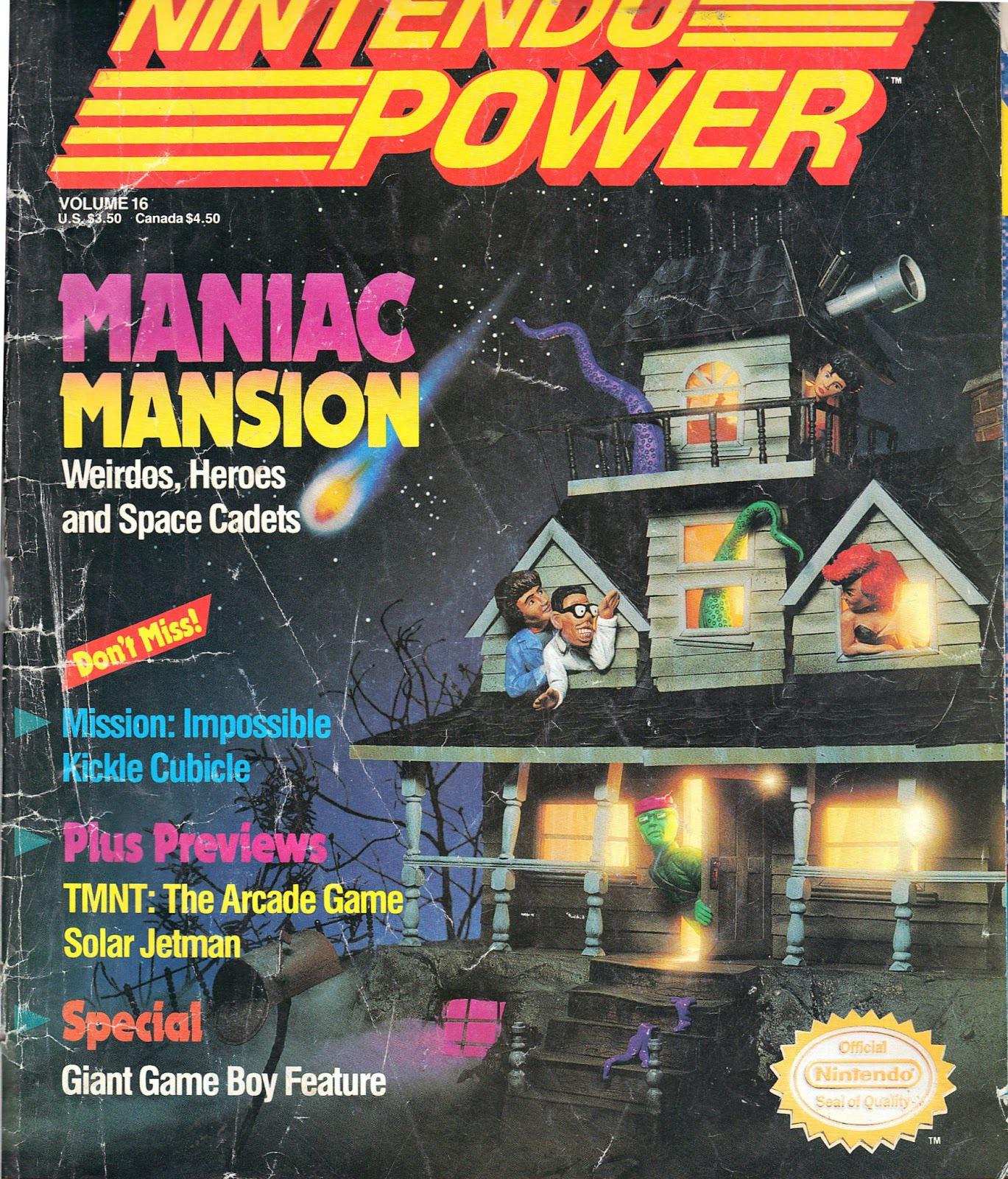 This Maniac Mansion cover art on Nintendo Power. This game was the best