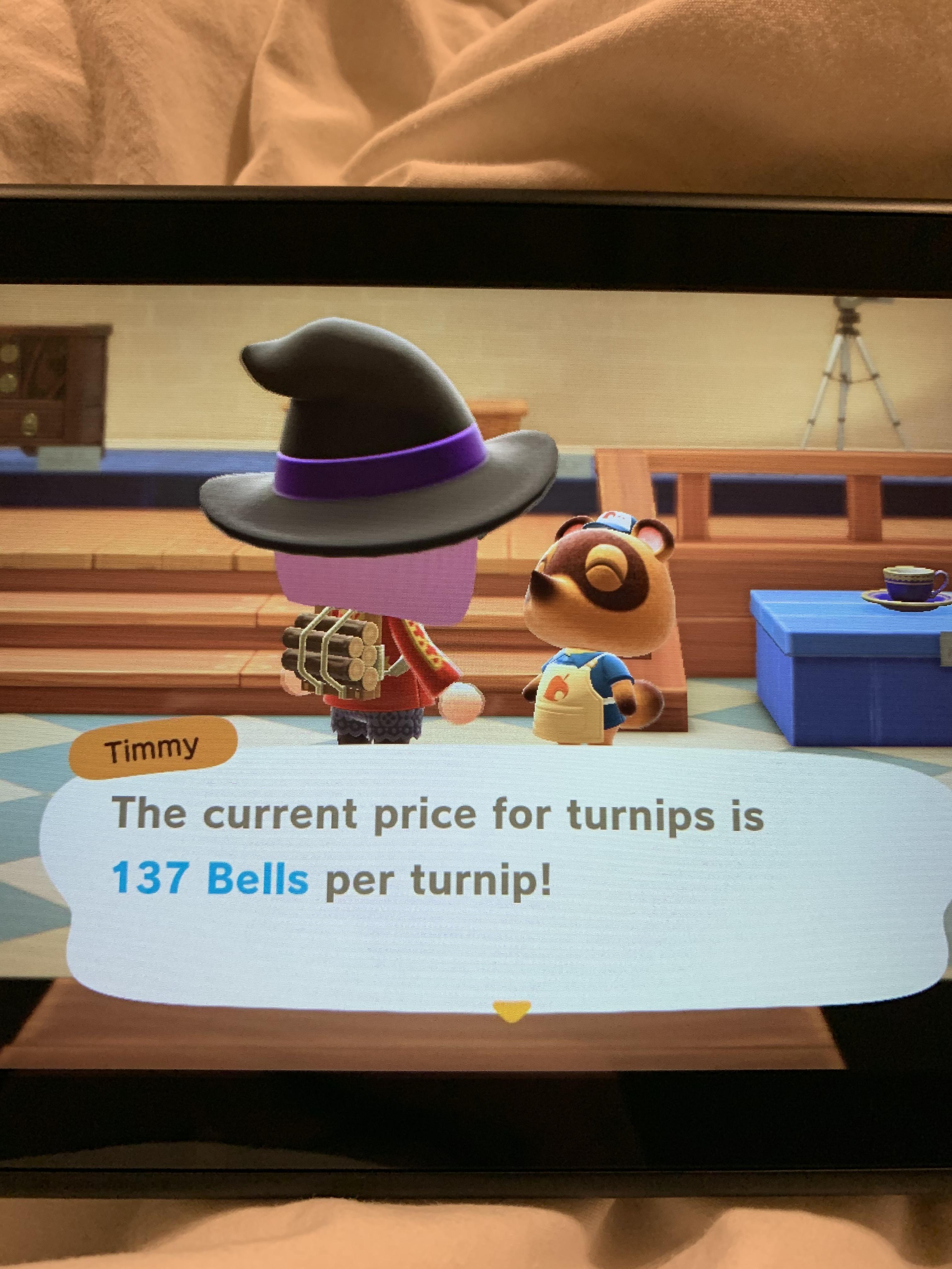 Turnip prices are 137 for the evening tips appreciated, no entry fee