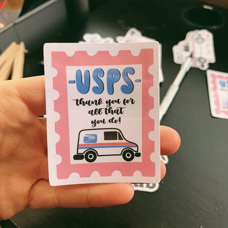 made these to put on your mailbox to thank a usps worker! shop below
