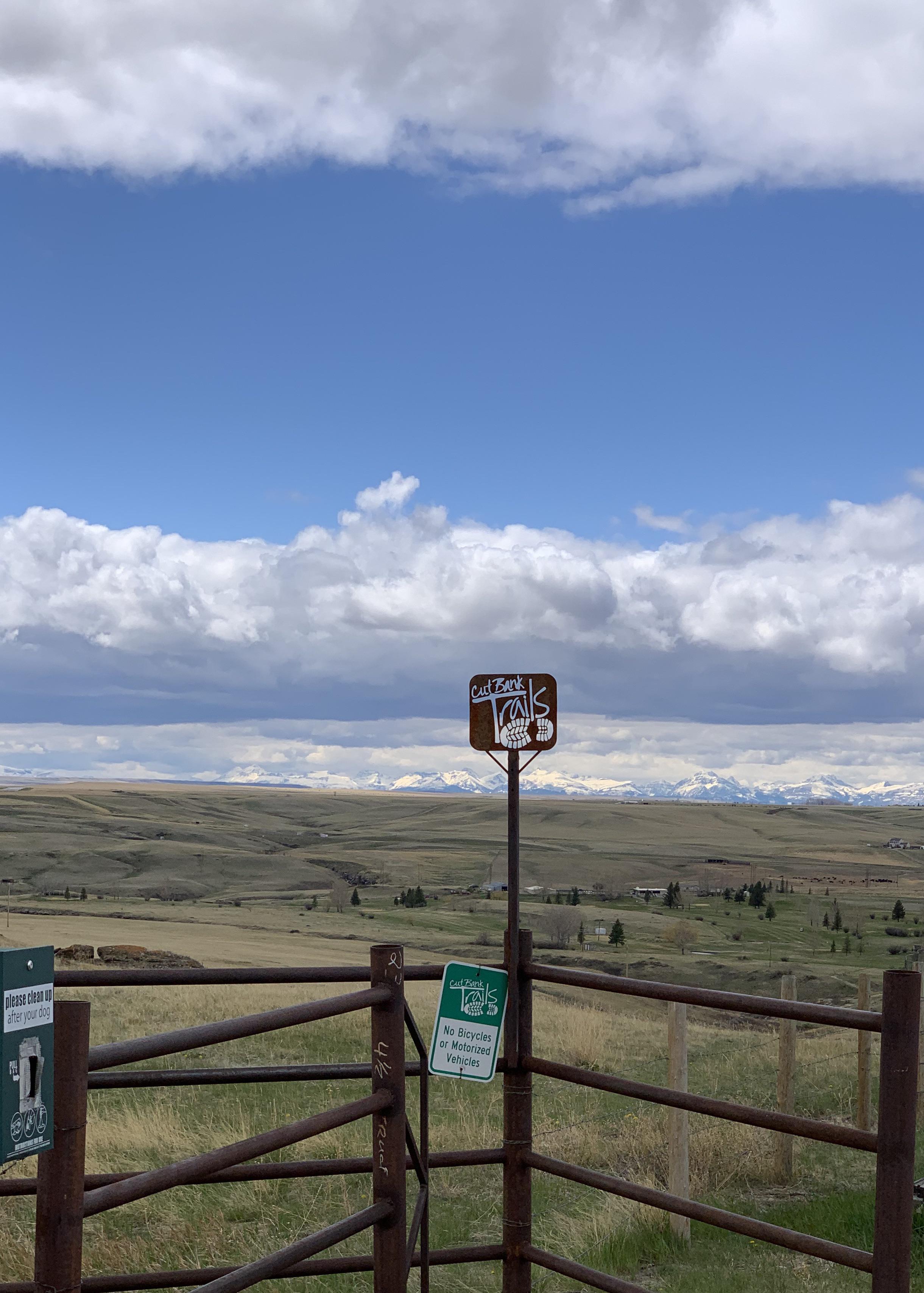 Cut Bank, MT trail (Glacier NP in the distance) r/Montana