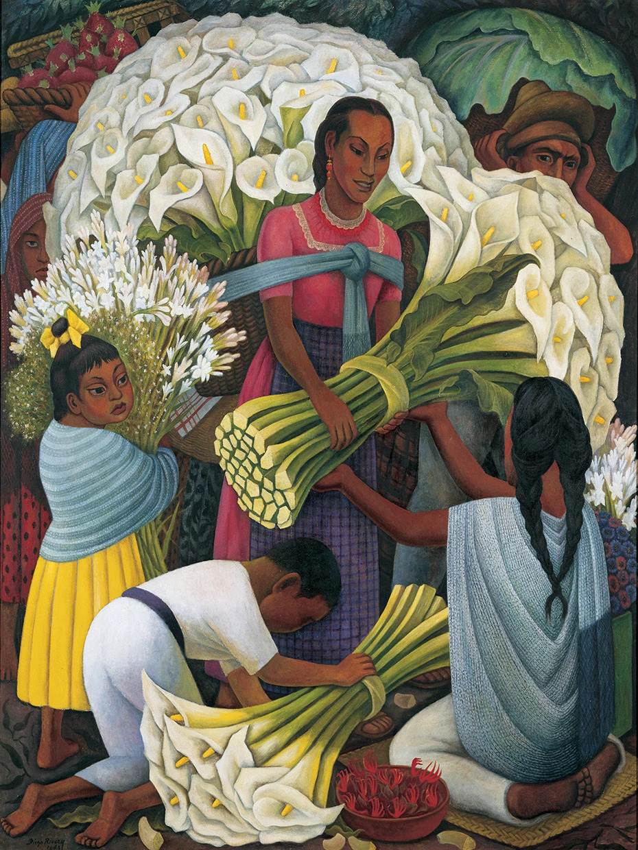 Diego Rivera The Flower Vendors / Vendedora de Flores (1949) amstobart