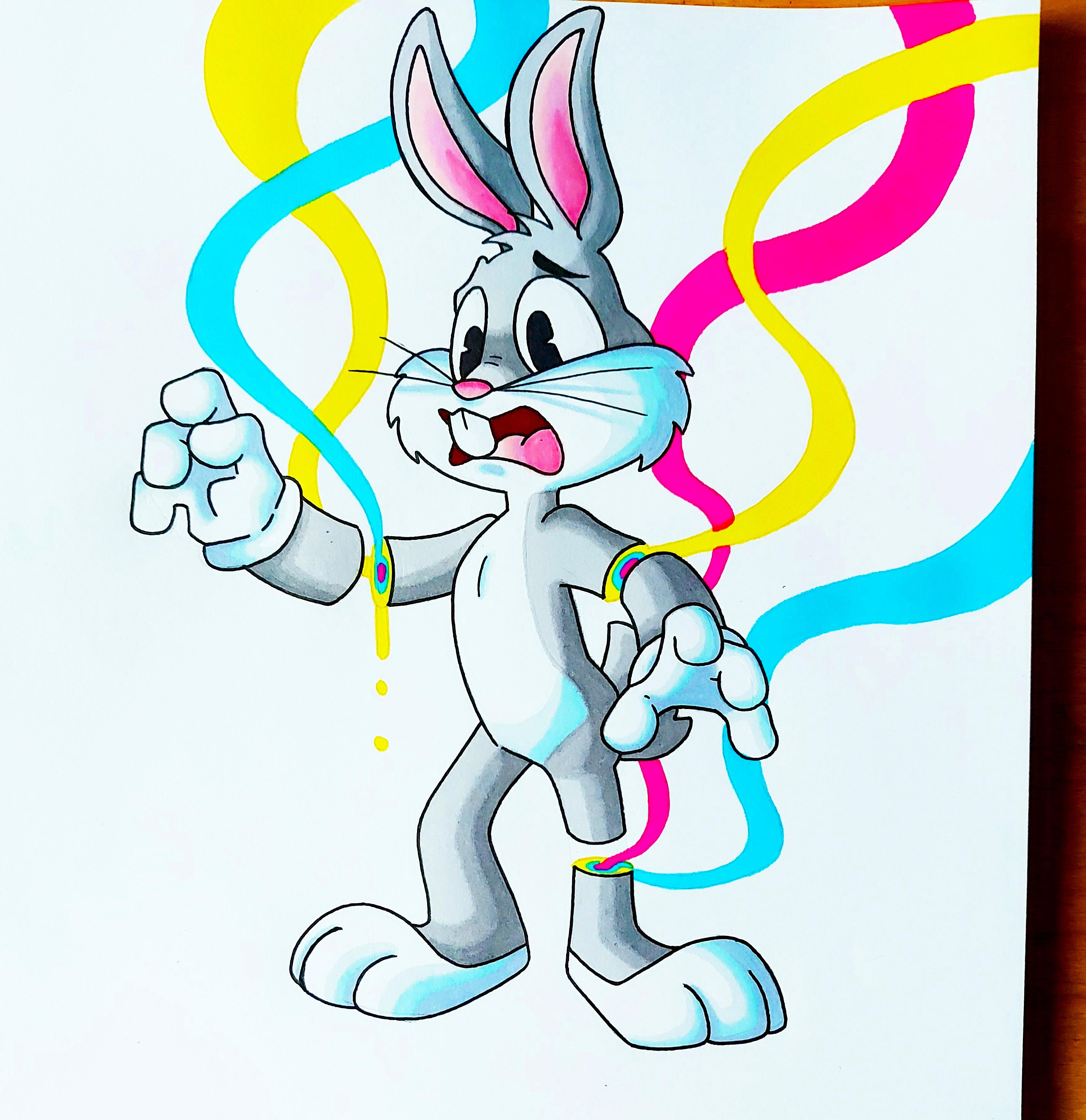 Bugs Bunny is feeling a little funny (coloured with Promarkers) r/Jazza