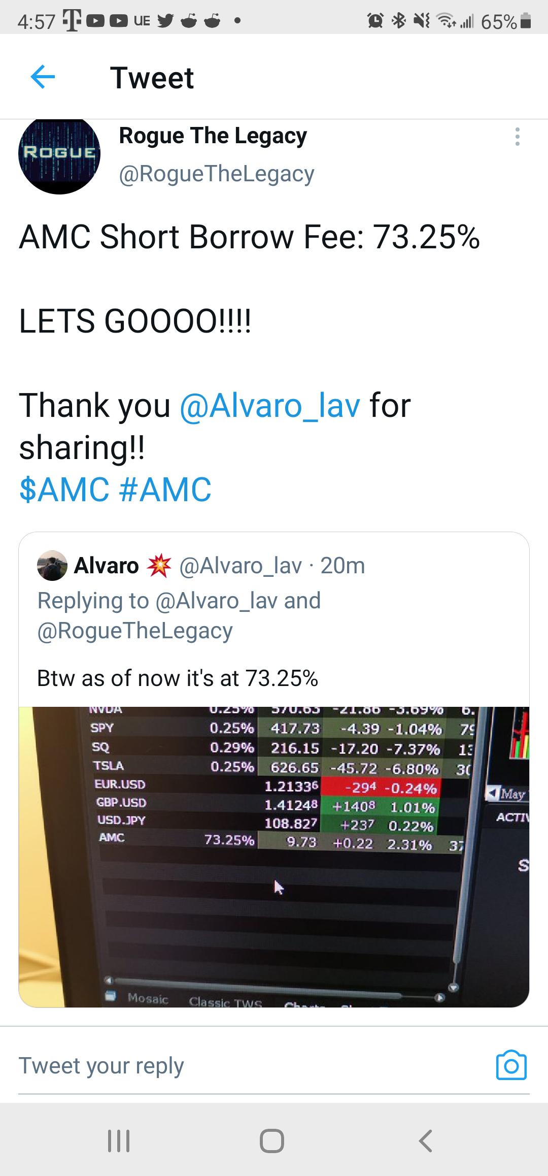 Short Borrow Fee is now at 73.25 r/amcstock