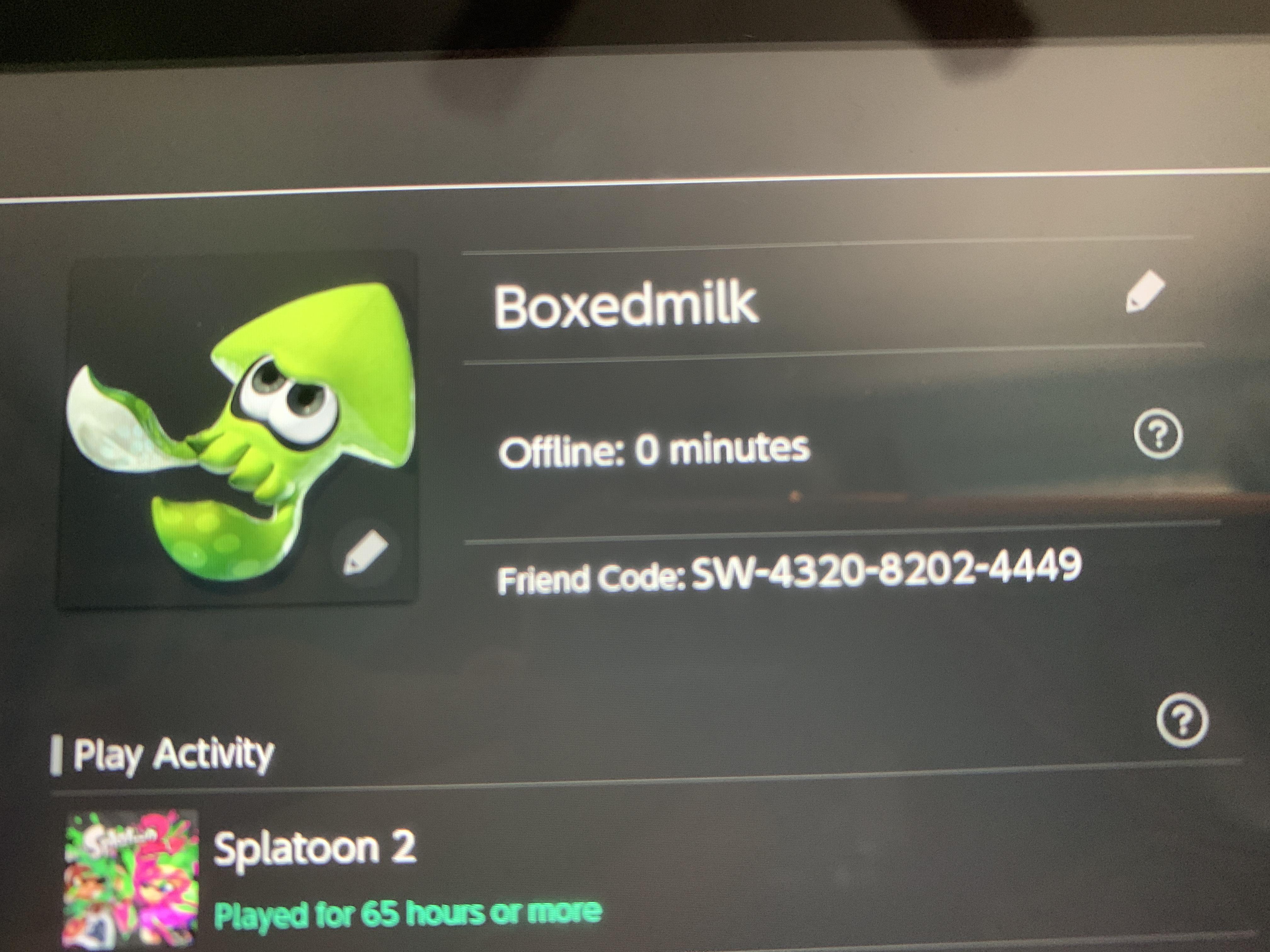 Looking for people to play Splatoon 2 with! I’m lvl 28 and I’m a roller main! Let me know