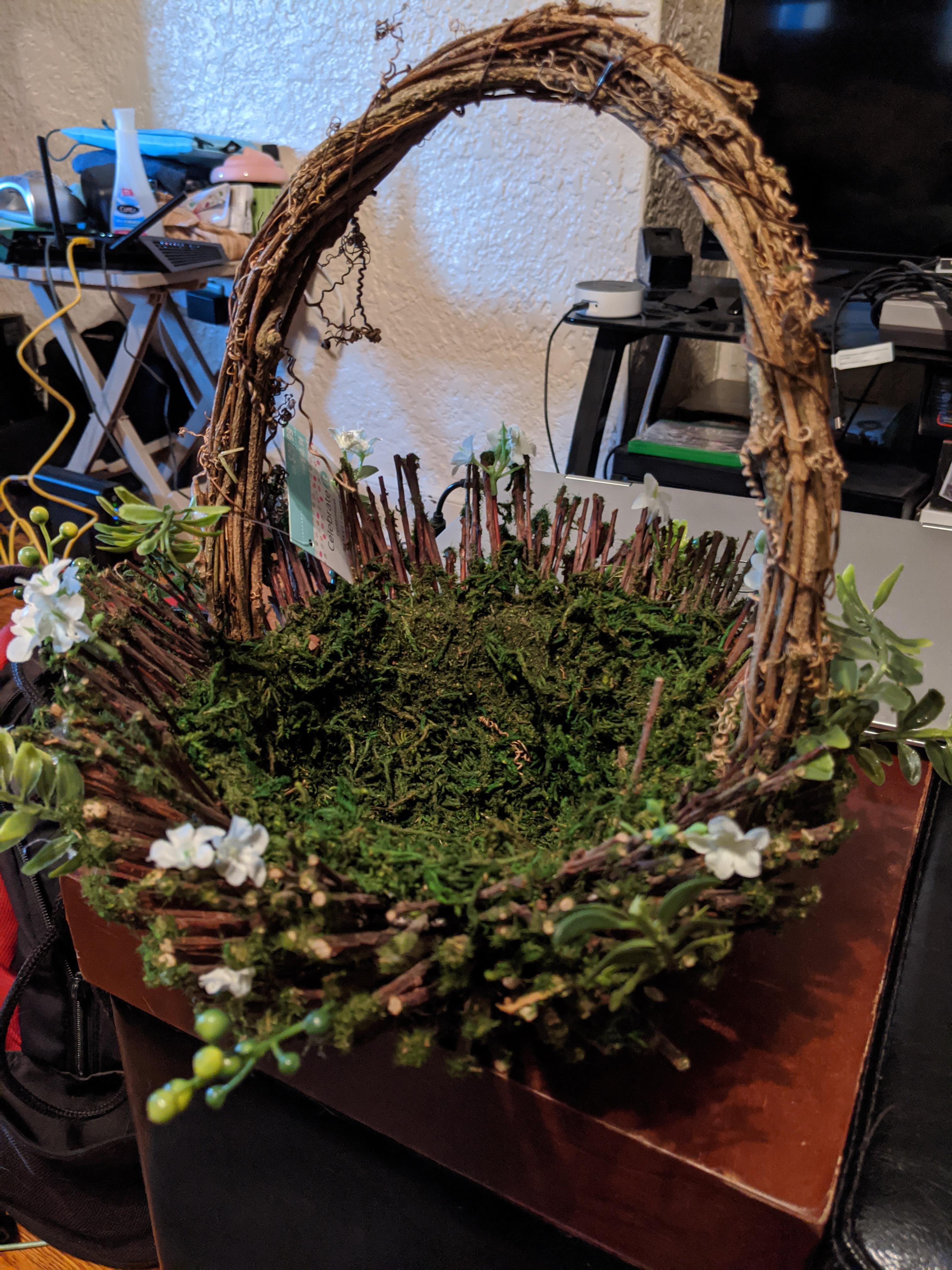 I got the perfect flower girl basket at Michael's today. Our wedding is