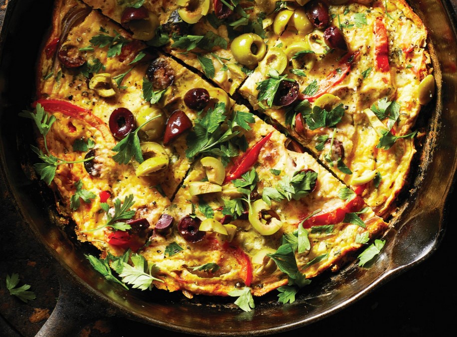Pepper and OliveHerb Frittata r/mediterraneandiet
