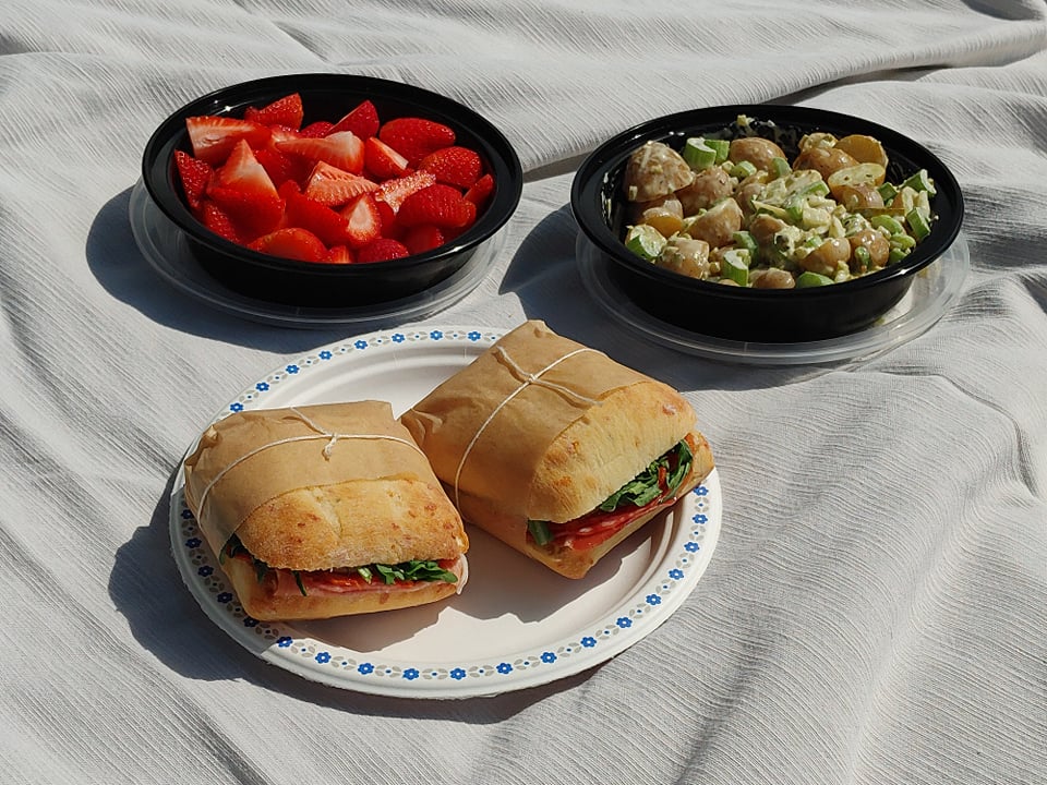 Week 23 Picnic Food Pressed Italian Sandwiches with Potato Salad and