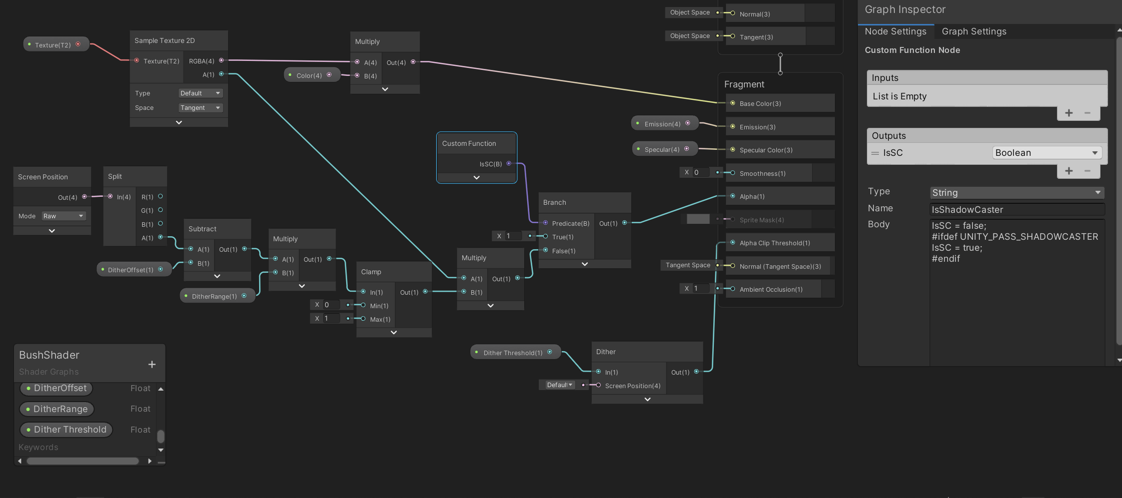[Shader Graph] Camera distancebased dithering that casts shadows r