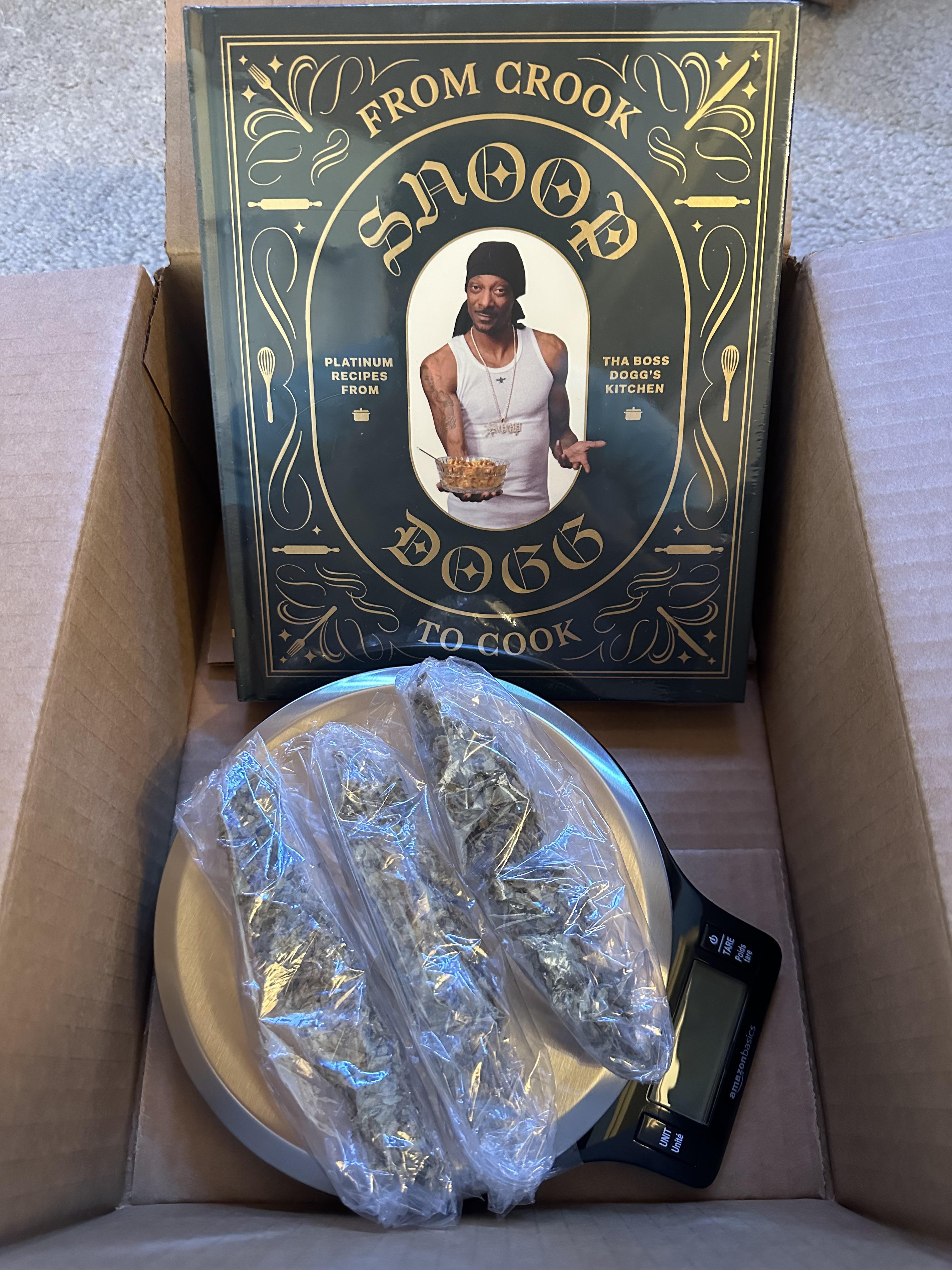 15 Snoop Dogg Cookbook + 8.50 Amazon Kitchen Scale + 1 Dried Oregano