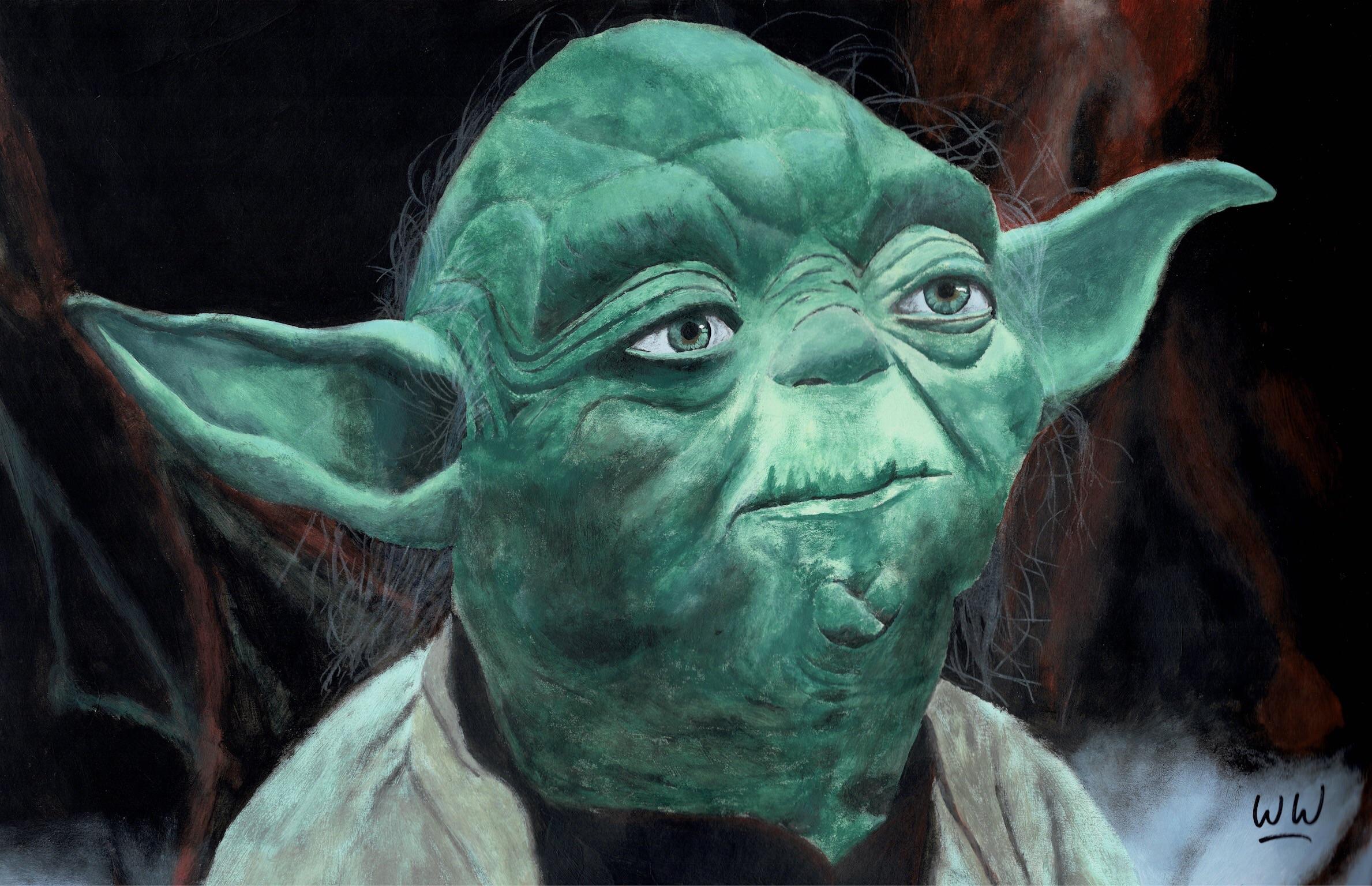 My Yoda painting of a frame from The Empire Strikes Back! r/StarWars