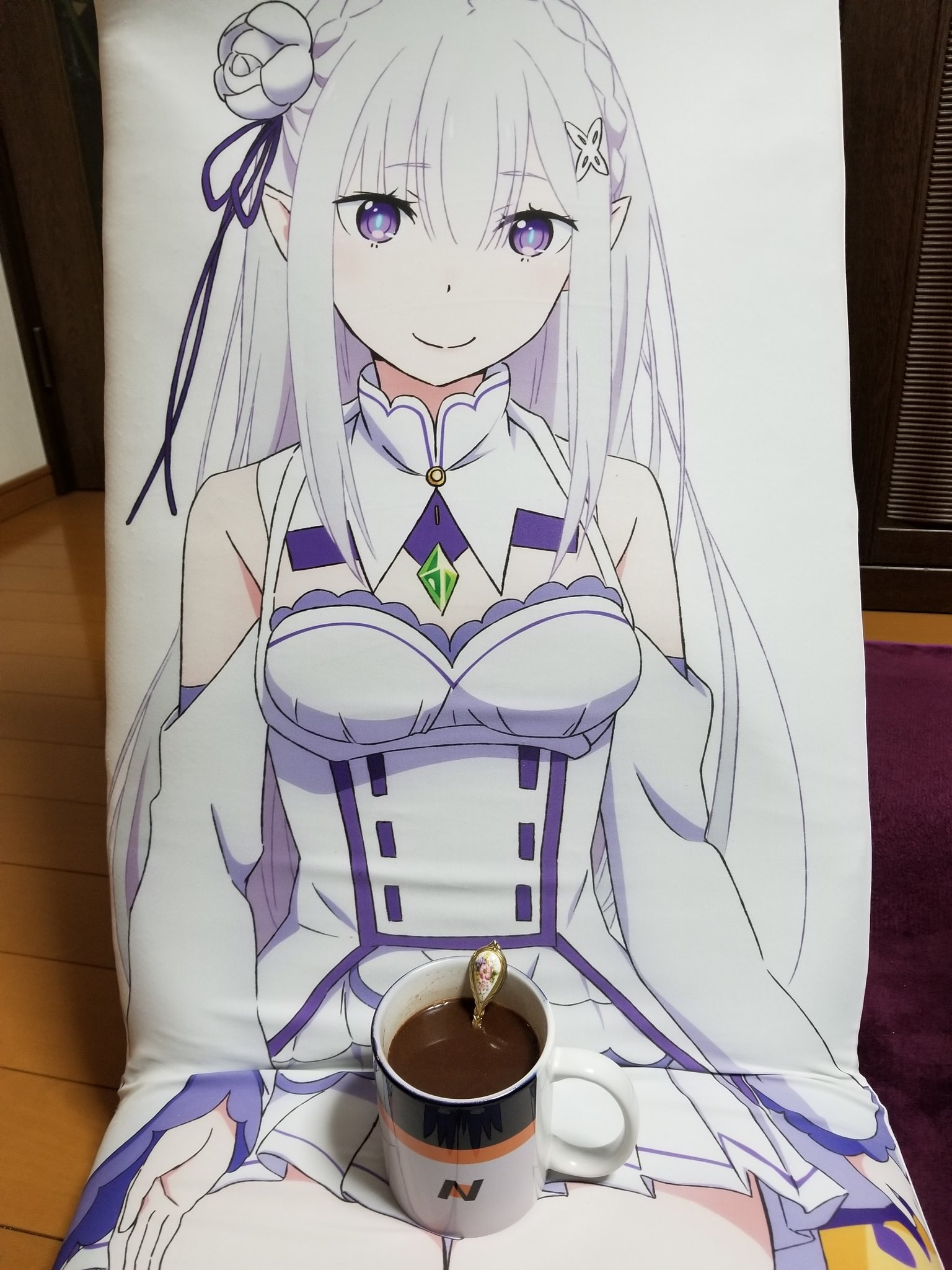 Author's Emilia body pillow[Media] r/Re_Zero