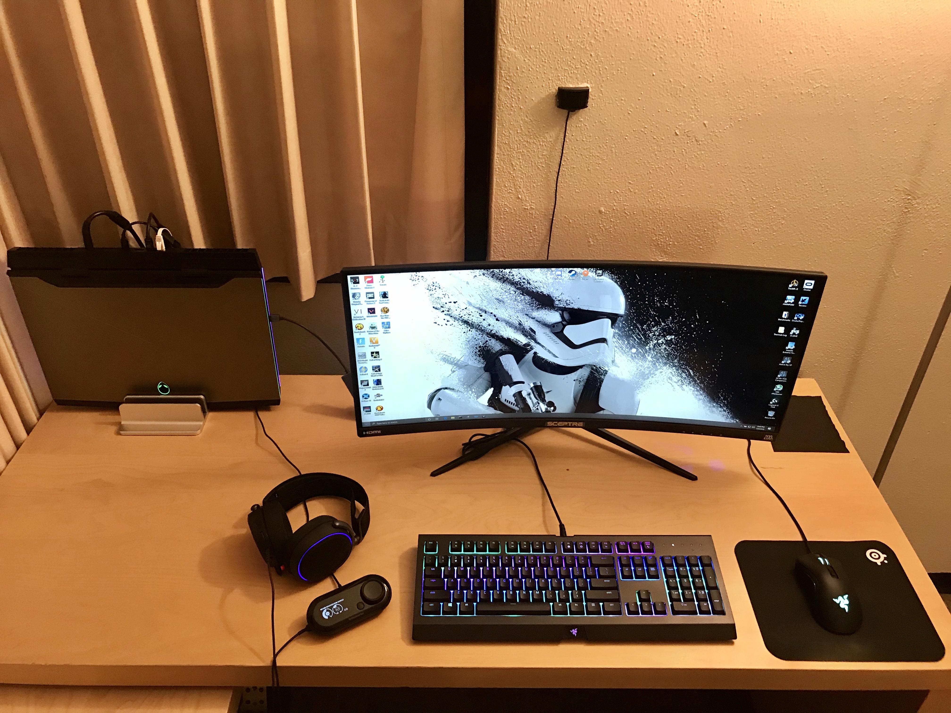 17 R4 on a vertical stand. So much more room now r/Alienware