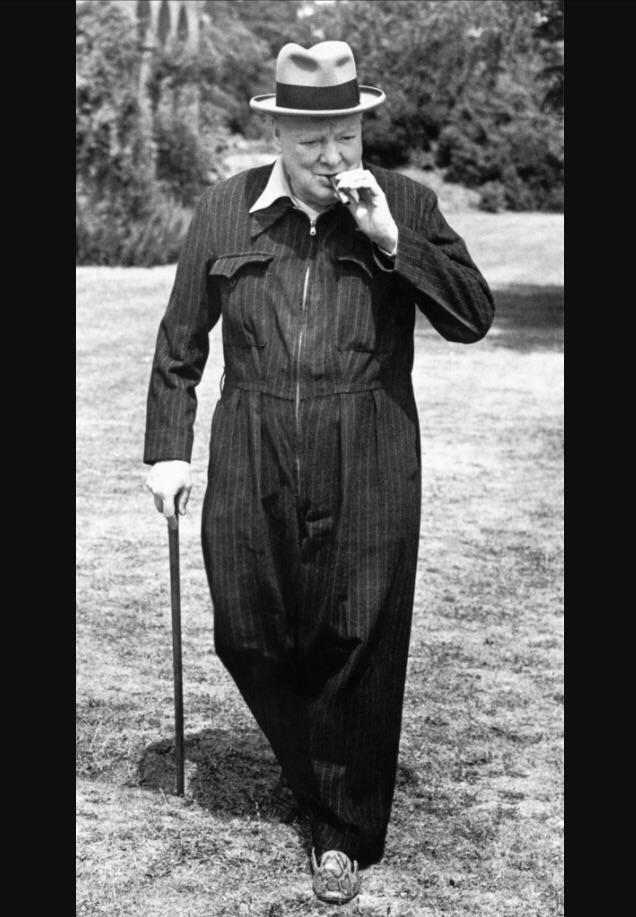 You know how man rompers are all the rage? Meet Winston Churchill, the