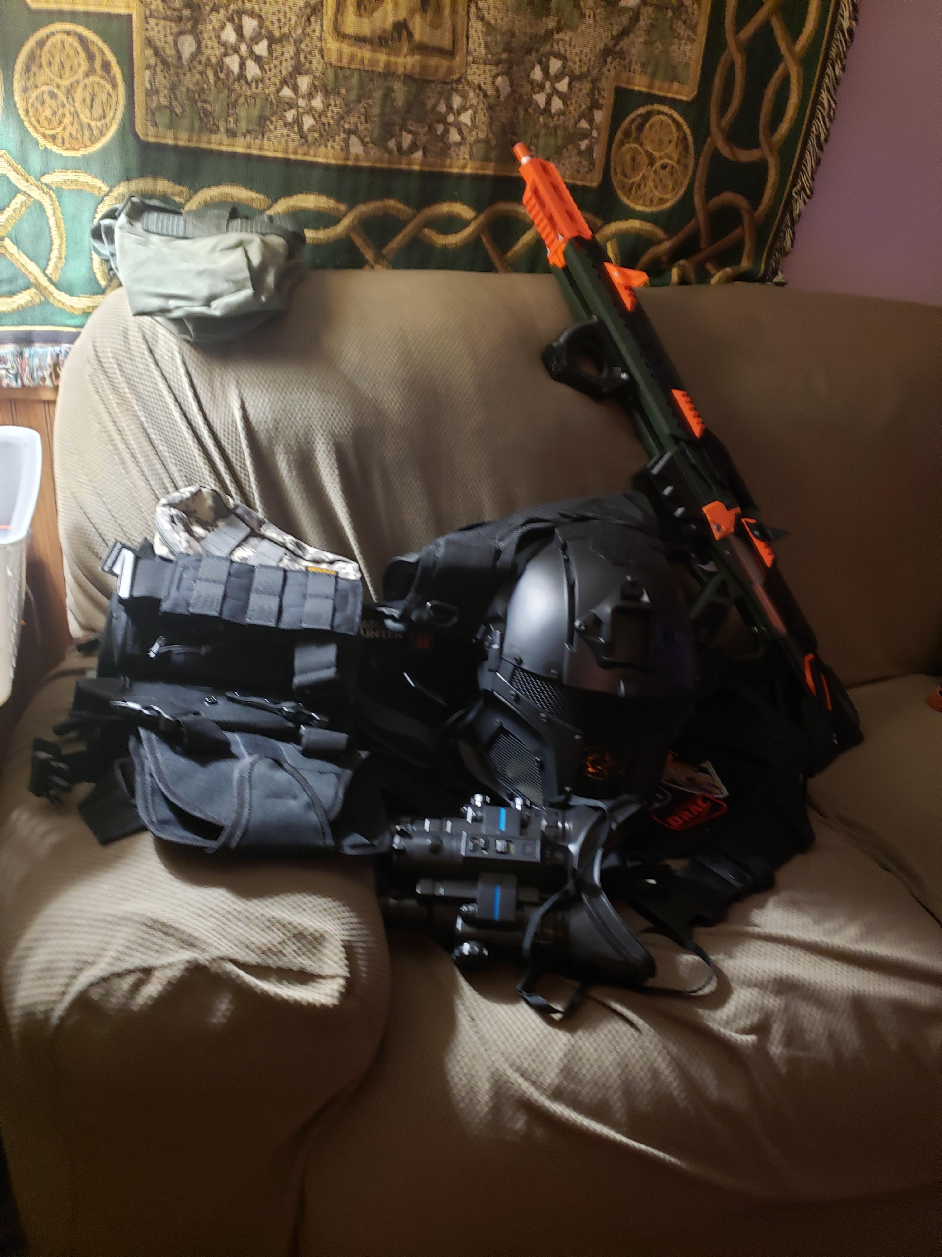 My gear for the next cosplay event r/Nerf