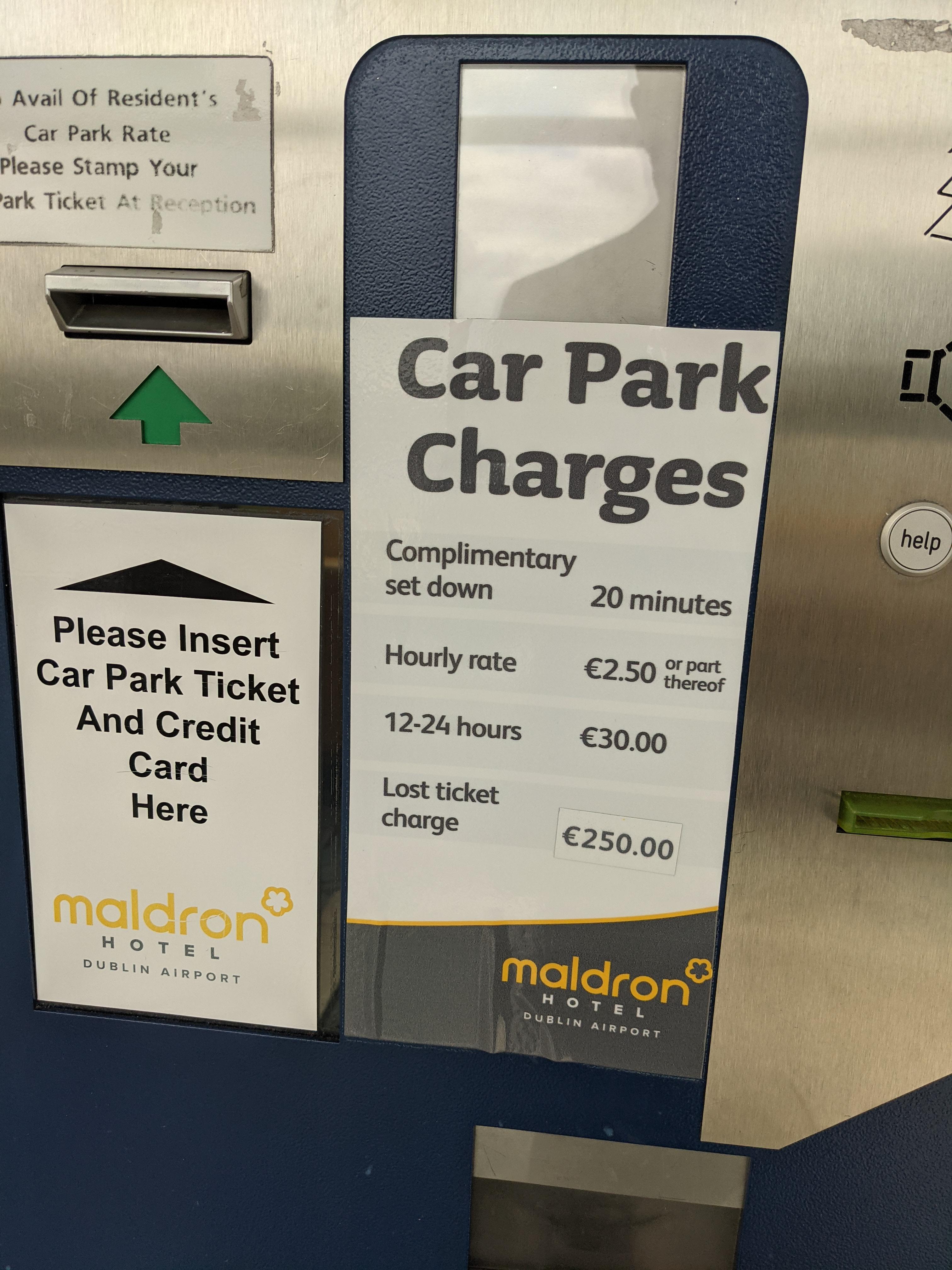 The lost ticket charge seems a bit excessive to me to be honest r/ireland