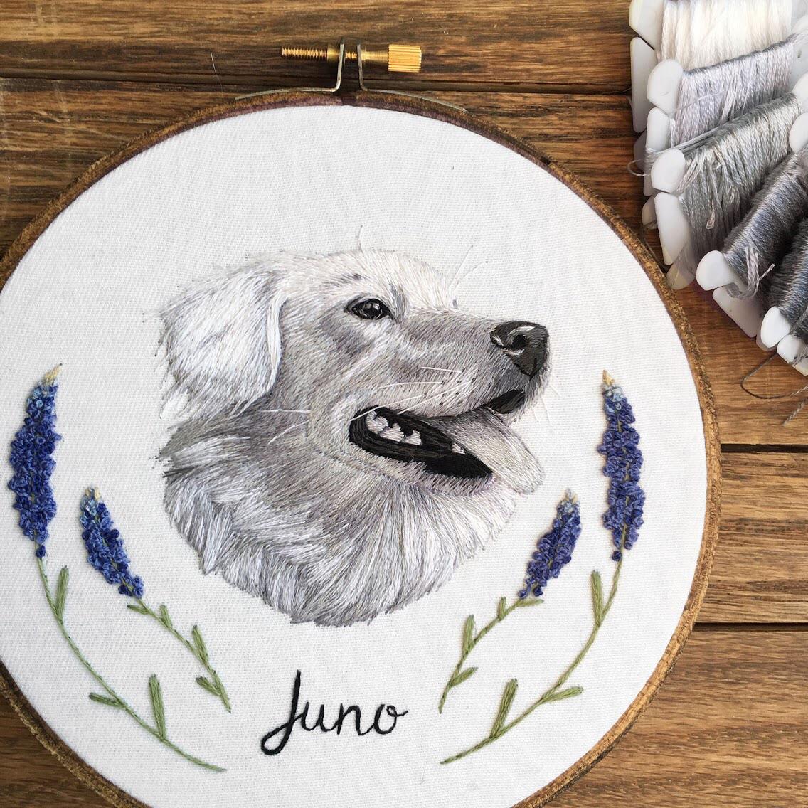 I embroidered a greyscale pet portrait! r/Embroidery