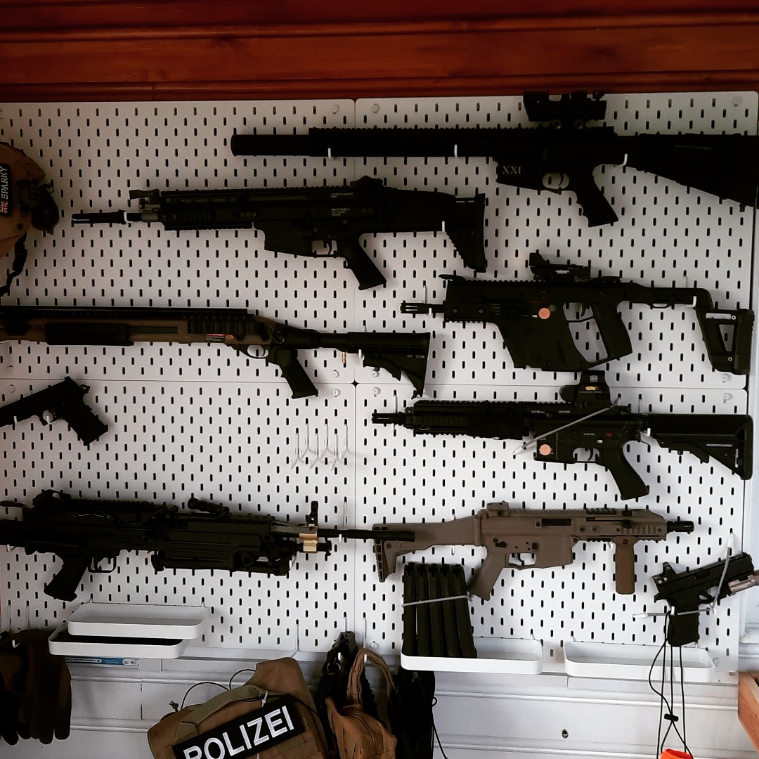 Ikea gun wall finished for now. Need a different type of mount to hand