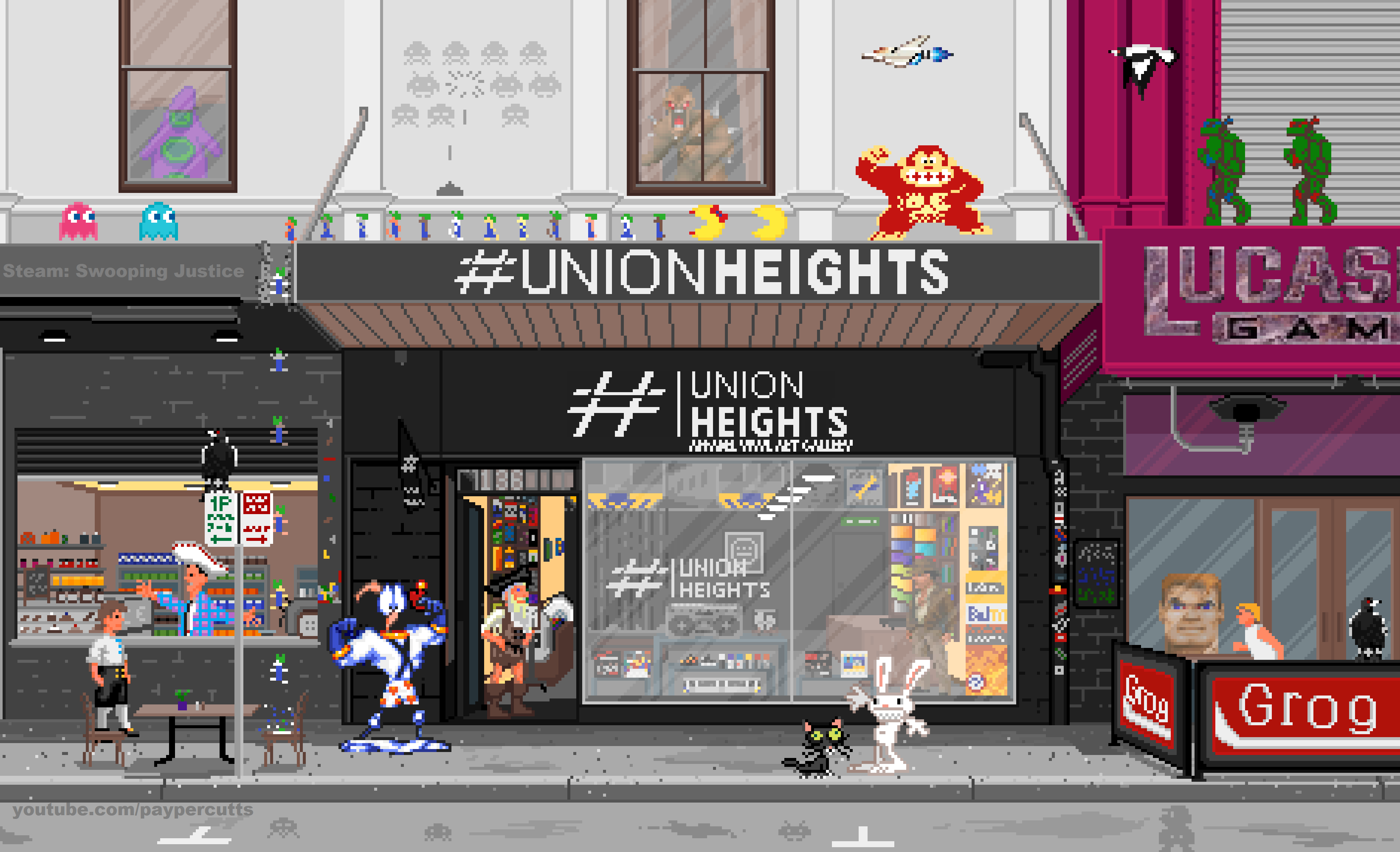 I recently won a pixel art jam. Can you name all the characters? r