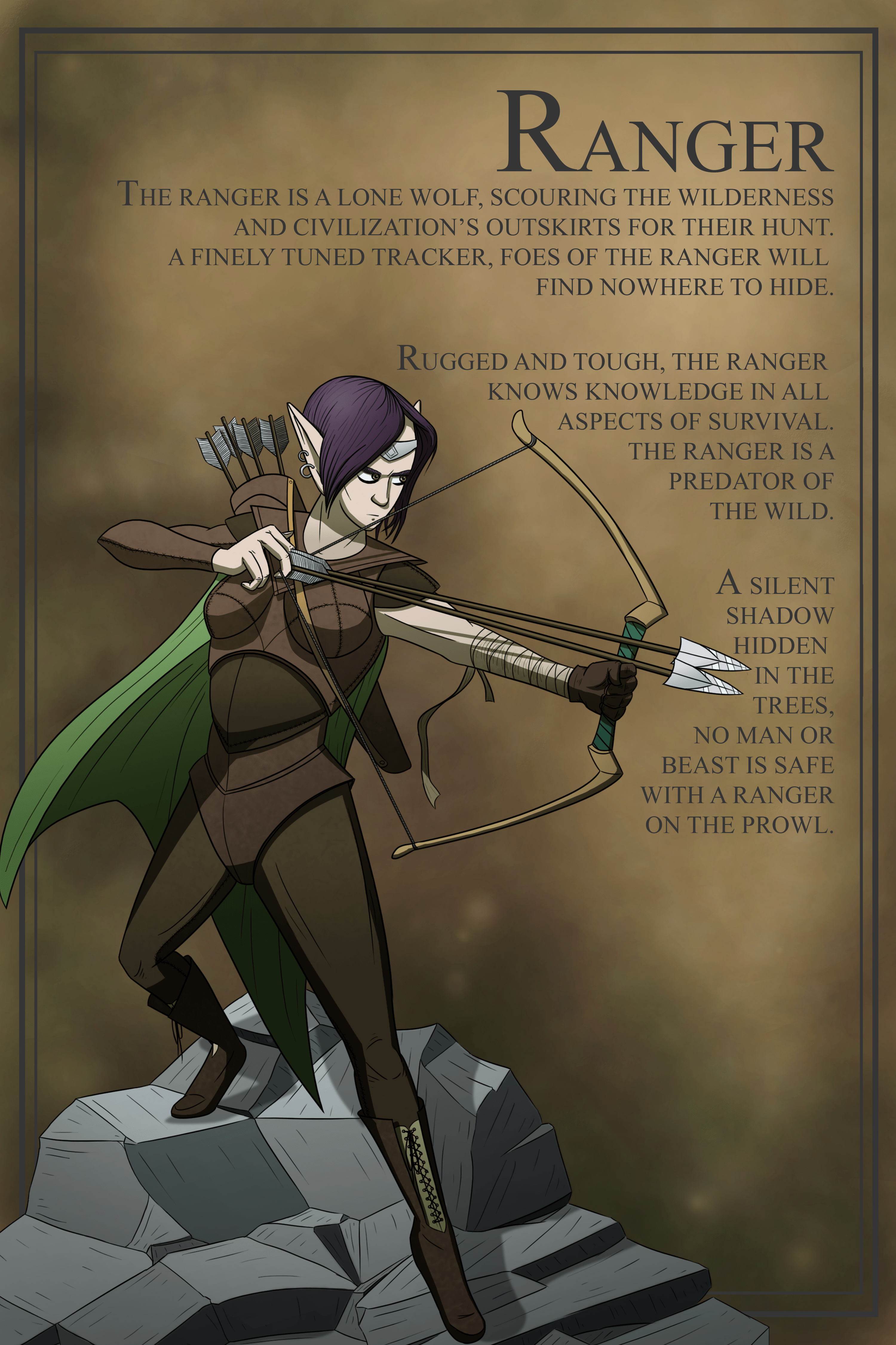 [Art]6 in my series of DnD 5e races and classes, the Ranger. r/DnD