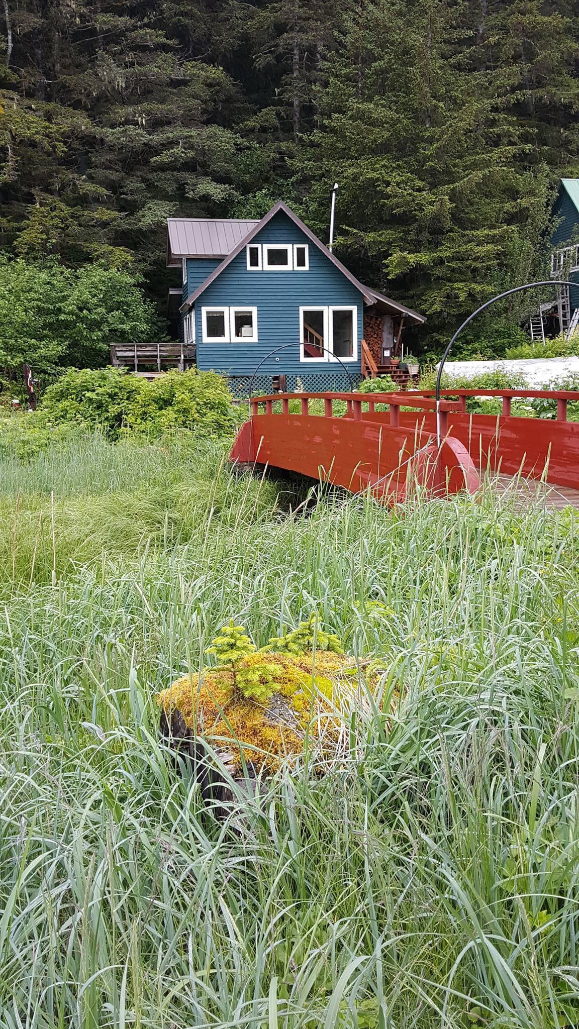 This cabin on an island just north of Elfin Cove, Alaska. Lots of good