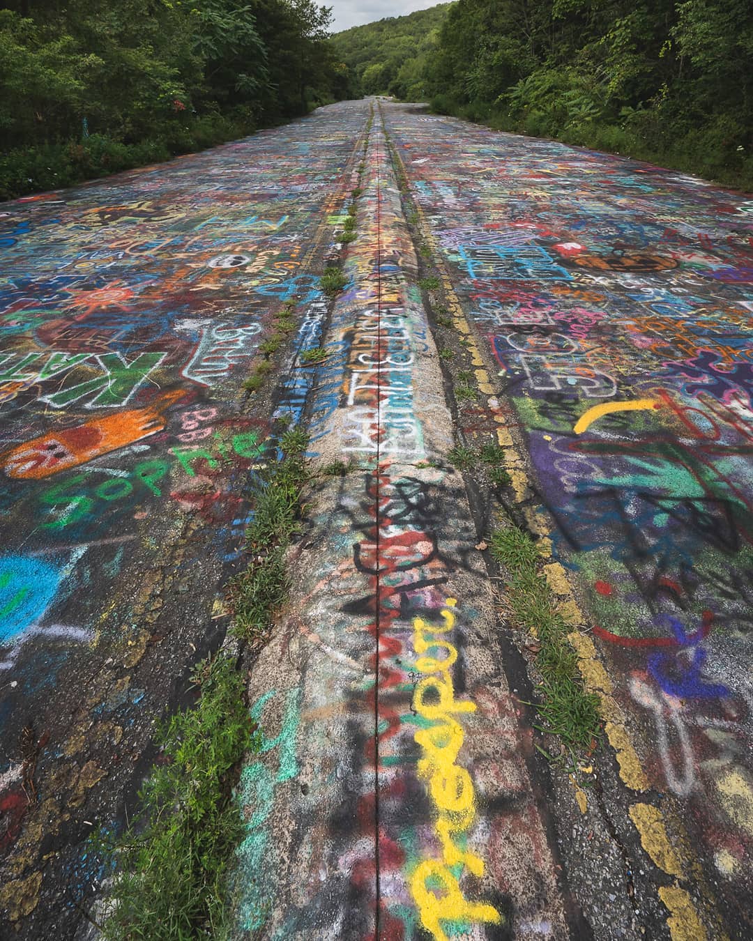 Abandoned graffiticovered highway in Pennsylvania (Mark Flinn