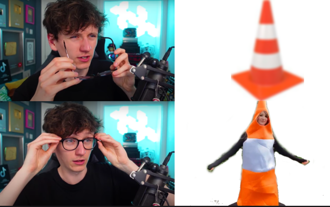 traffic cone becky in the new meme template JackSucksAtLife