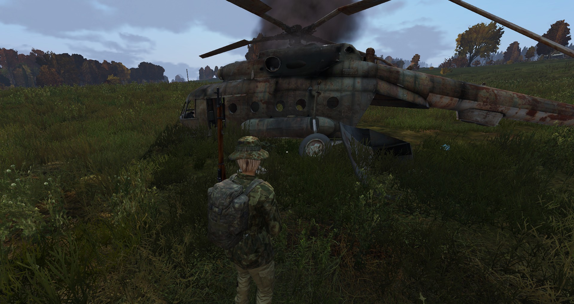 I found my first helicopter crash today just outside of Lopatino! [PC