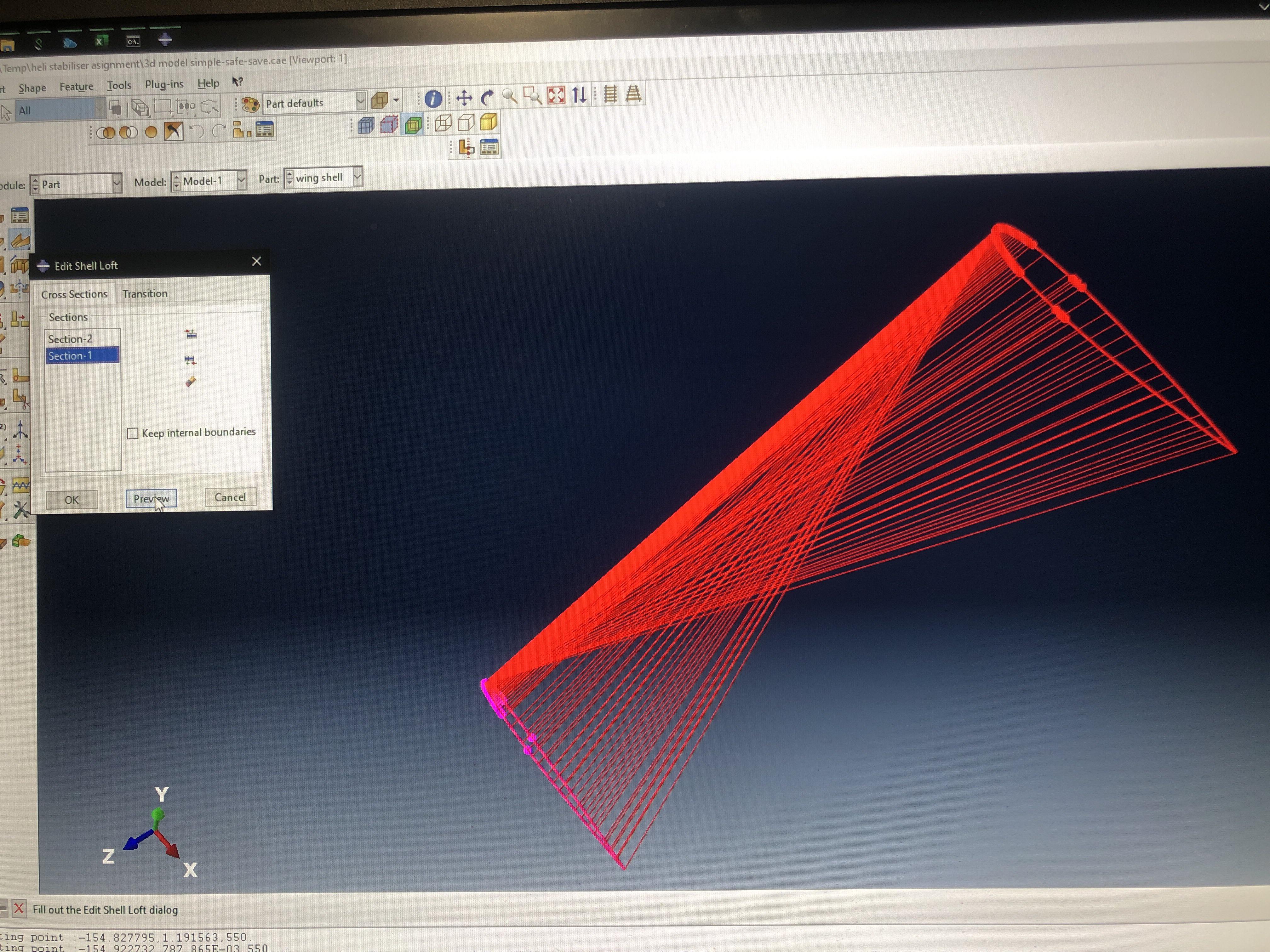 Trying to loft a wing but it looks like it’s trying to strangle itself