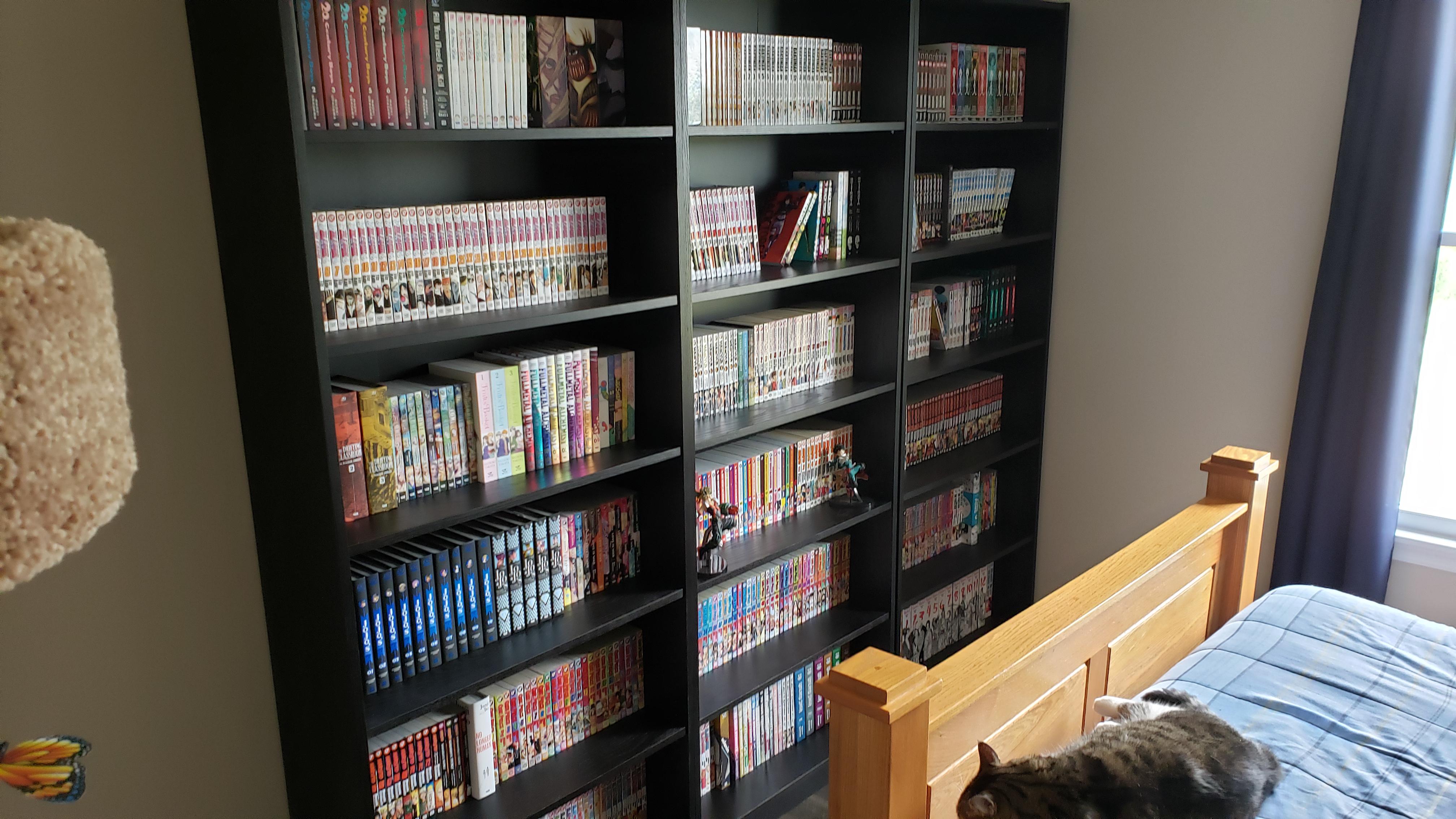 My manga collection on new shelves (more pics in comments) r