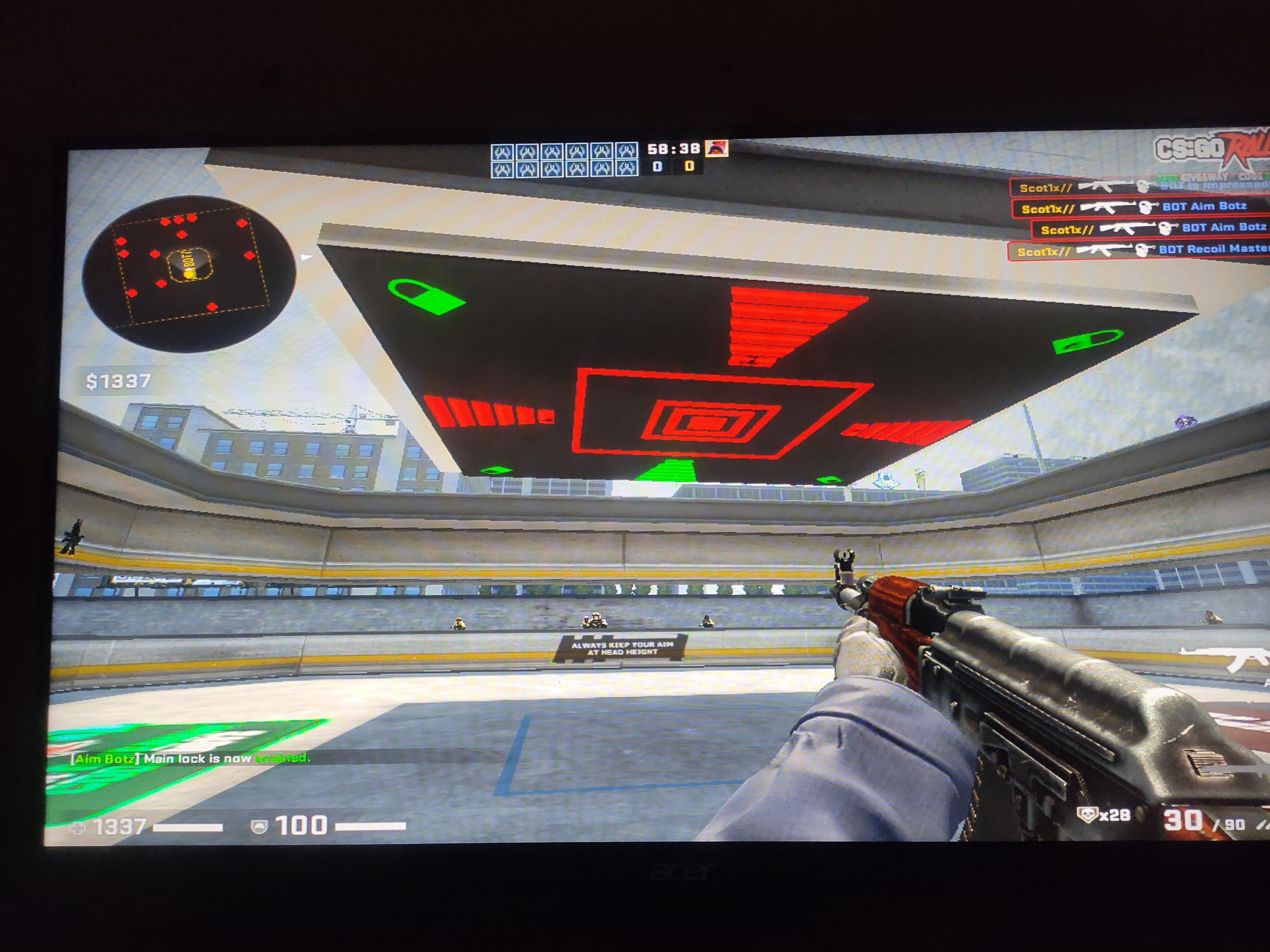 While playing aim_botz game freezes when I hit that spot r