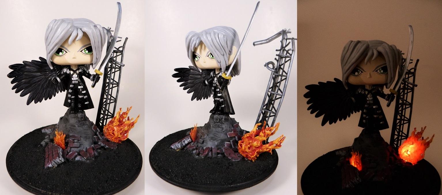 Custom Final Fantasy Sephiroth Funko Pop With Light Up Base Stand