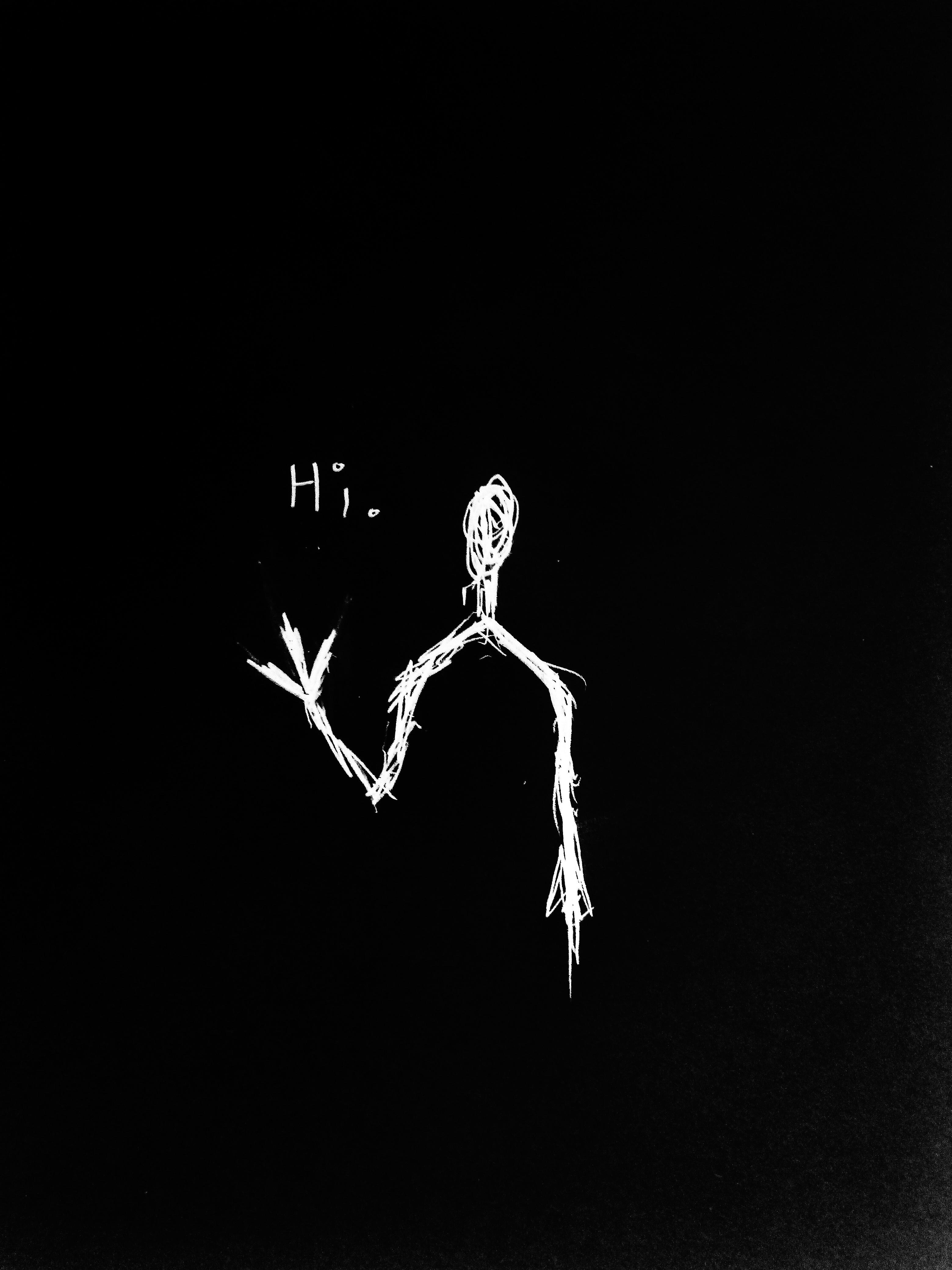 Hi (black and white) r/drawing