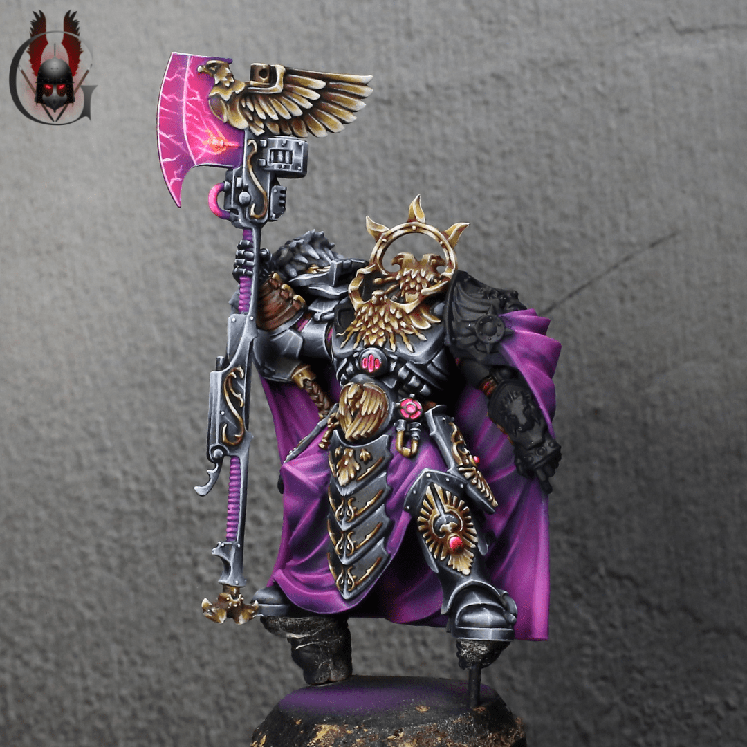 Work in progress, Custodes model from Games painted as a commission paintjob) I hope I