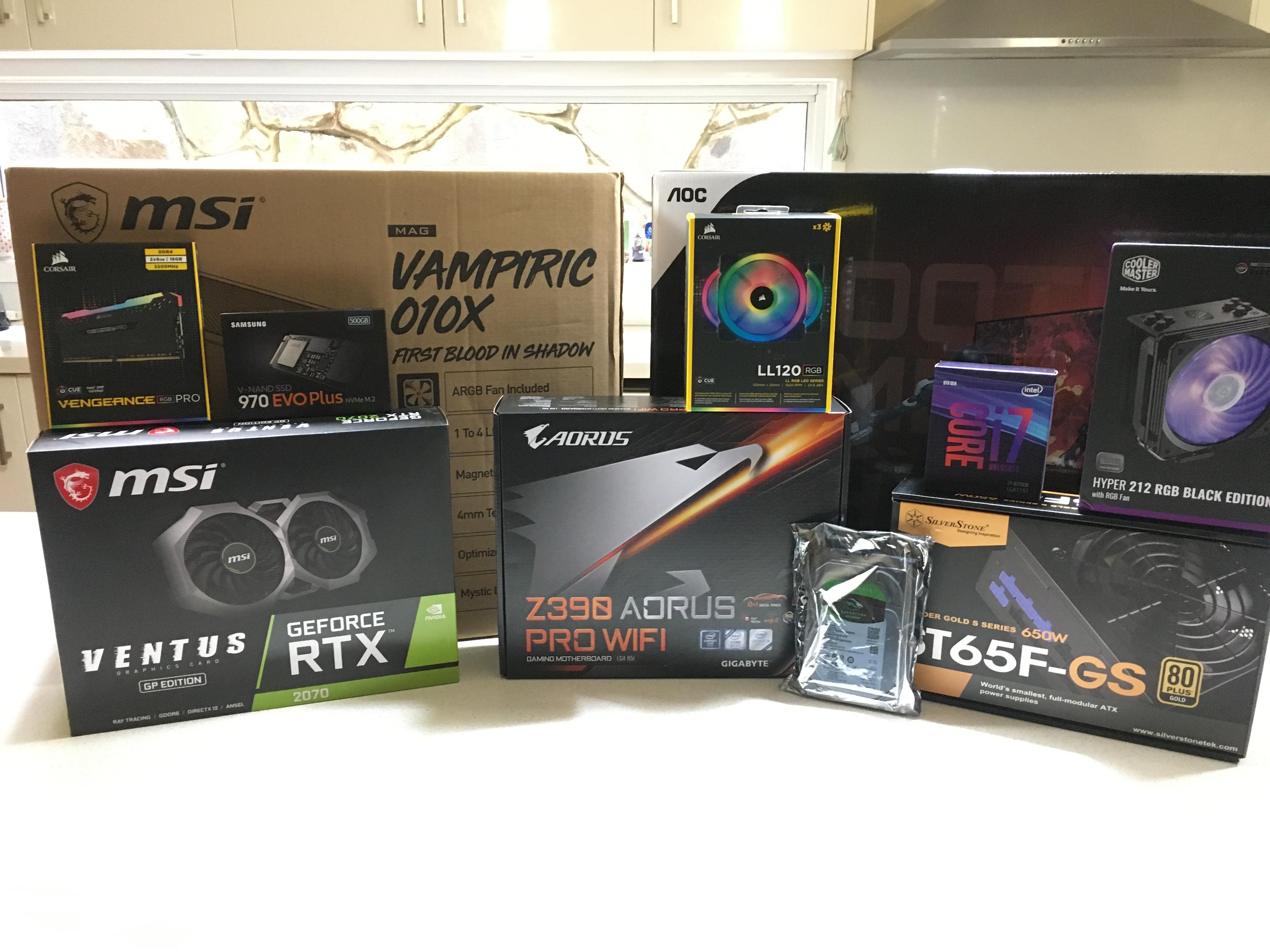 Finally got all of my pc parts today can’t wait to start building it