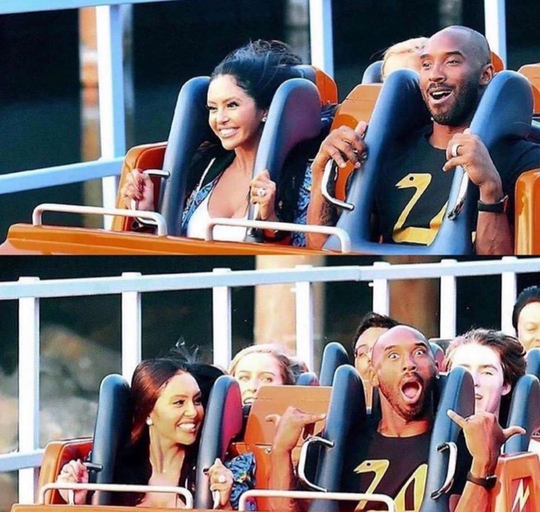 Kobe and Vanessa Bryant on California Screamin’ 💜💛💜💛 r/Disneyland