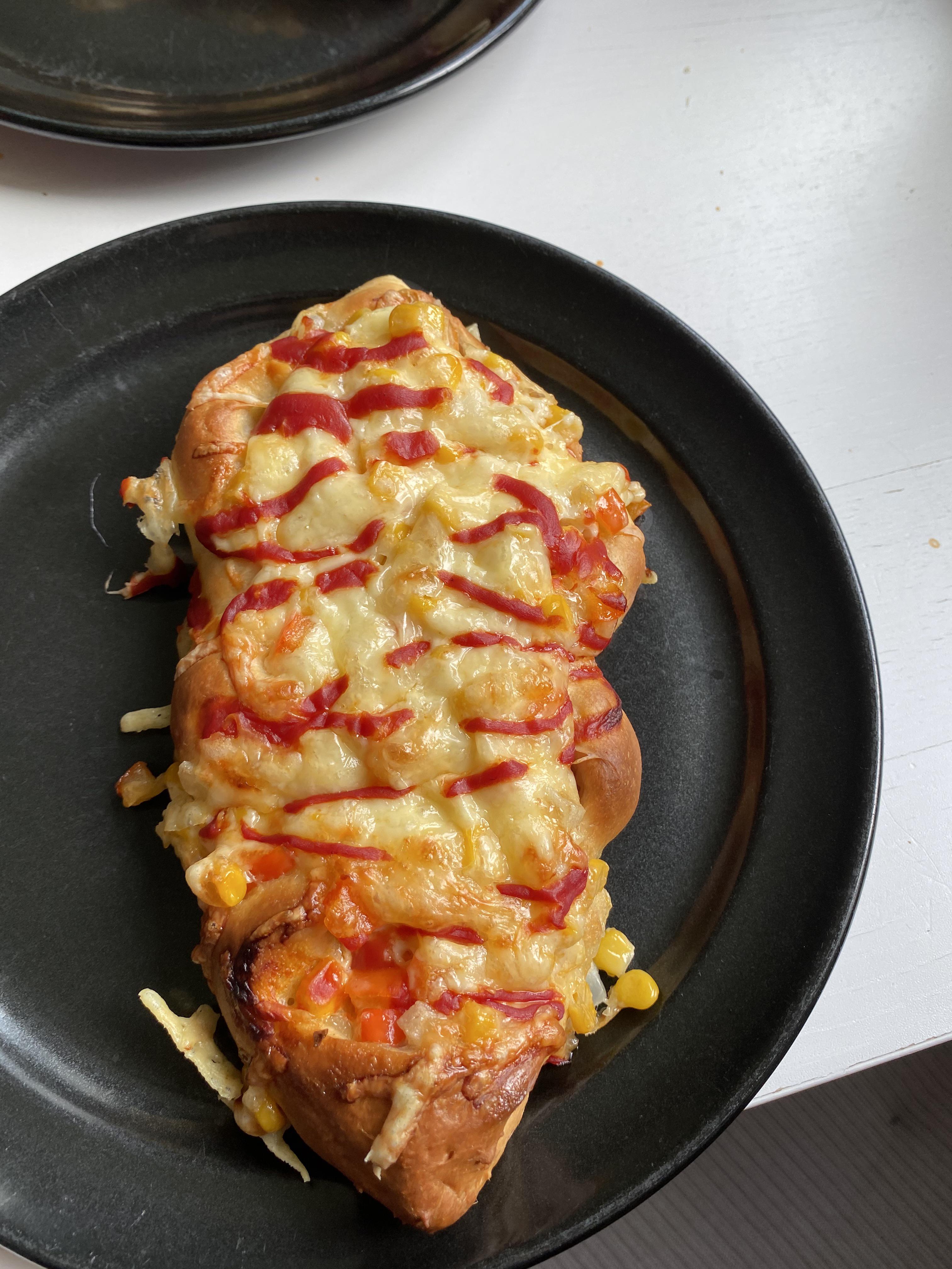 Maangchi’s sausage ppang. I assure you there is sausage somewhere under