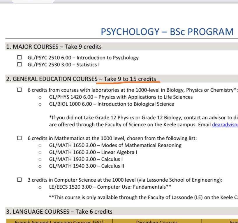 Can someone pls help me in this? It says for BSc Psychology you need to