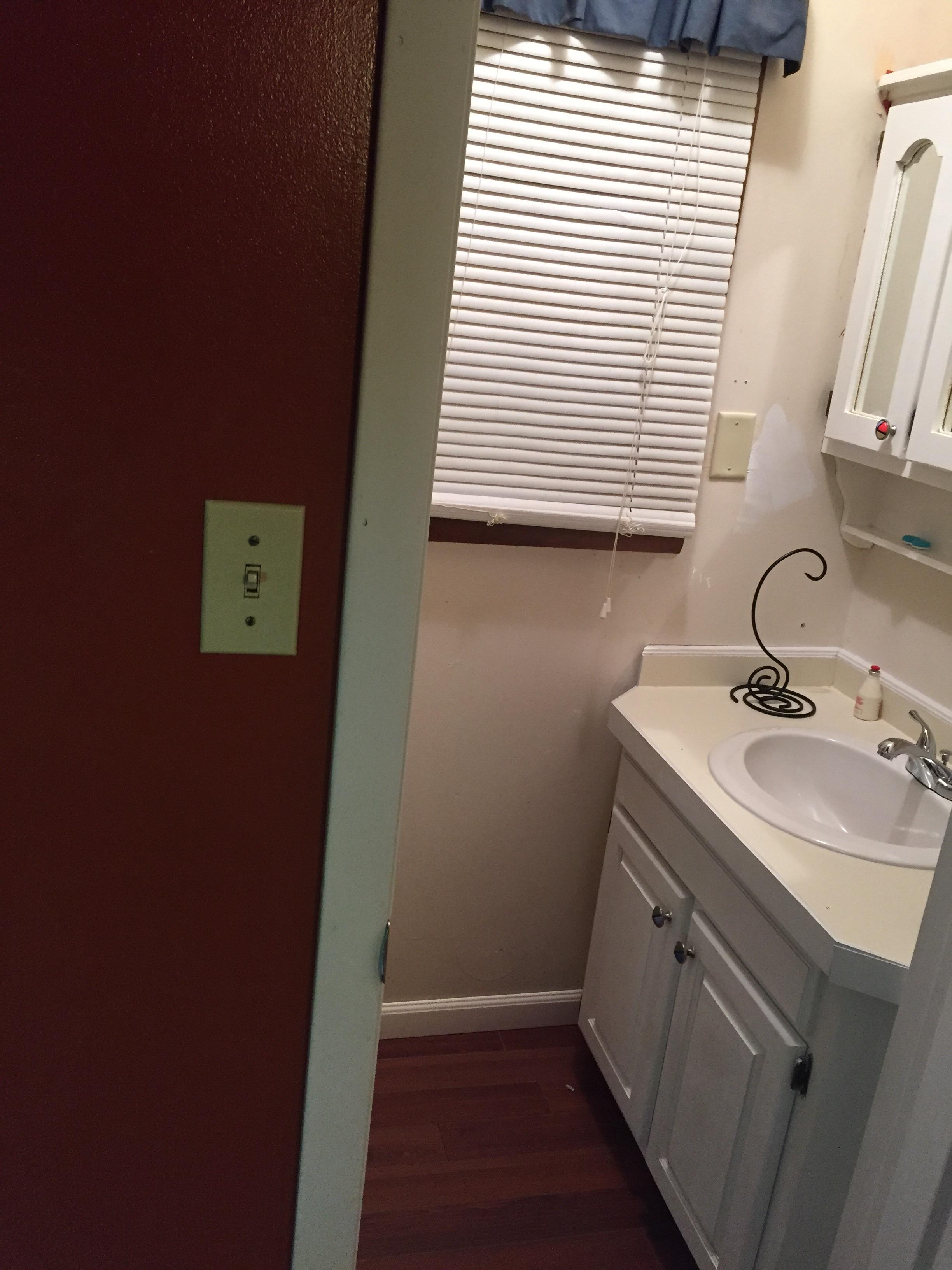 The only light switch to my friend's bathroom is on the outside of the