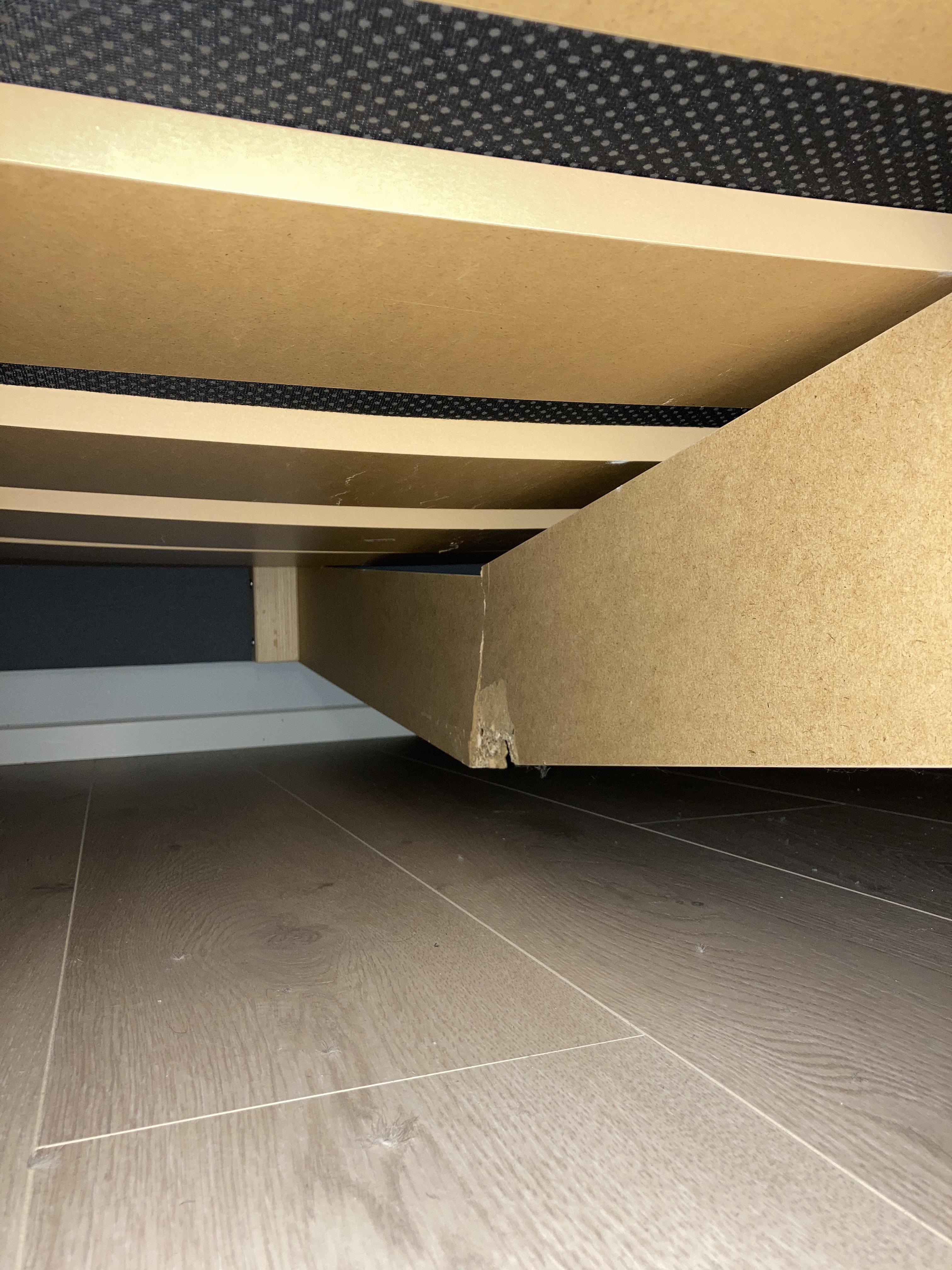 My center bed frame appears to have taken a turn for the worse, and