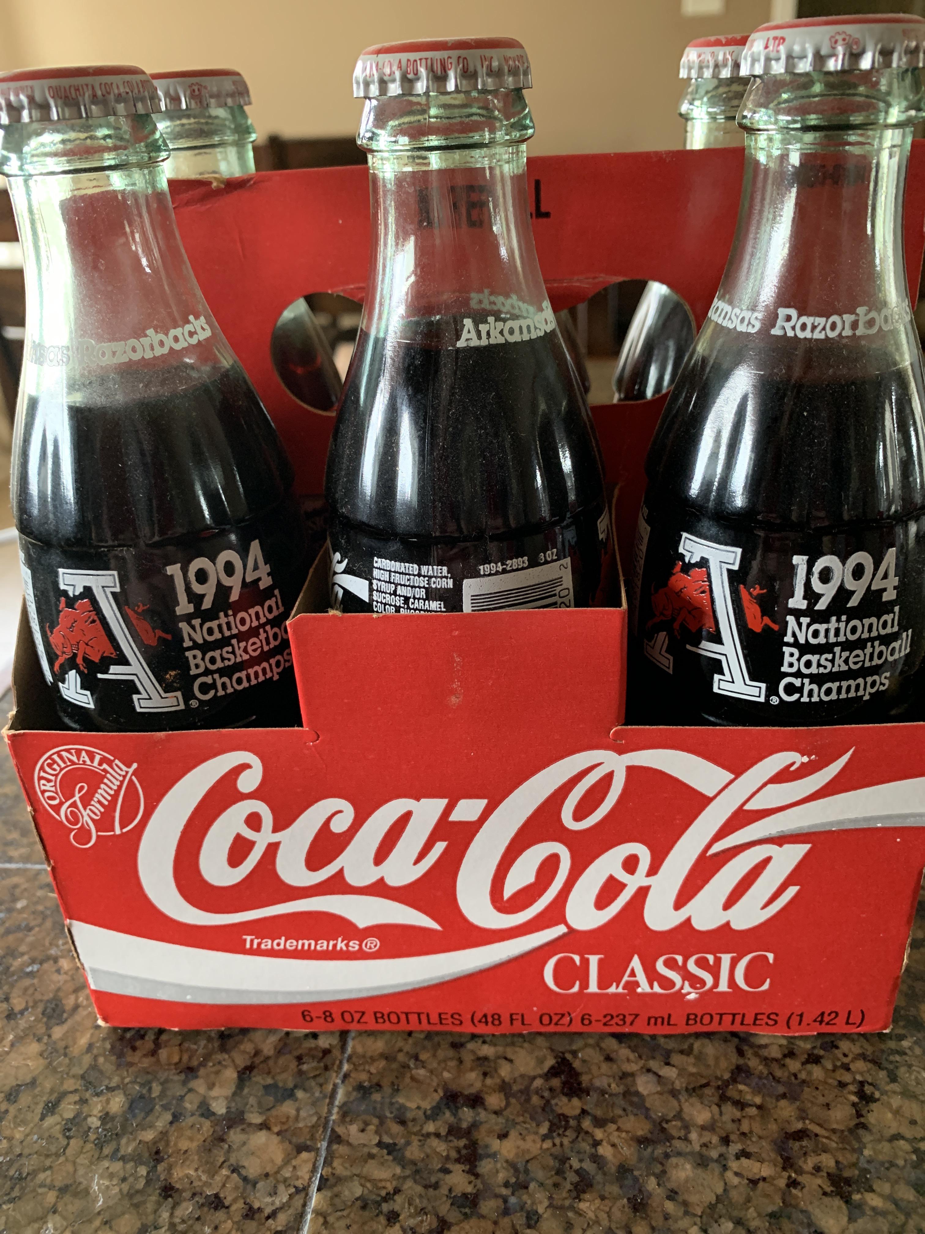 1994 National Champions Coke Bottles razorbacks