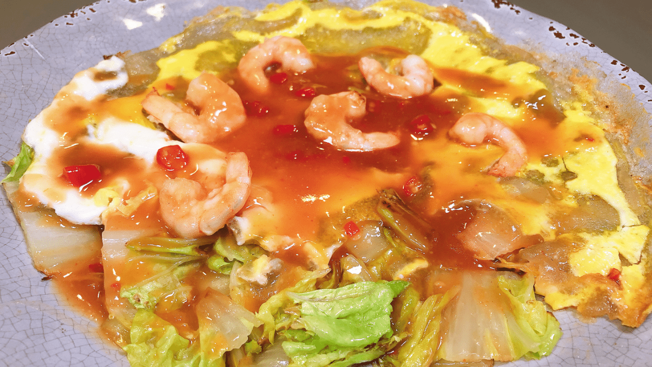 Taiwanese night market shrimp pancake with sauce recipe r/recipes