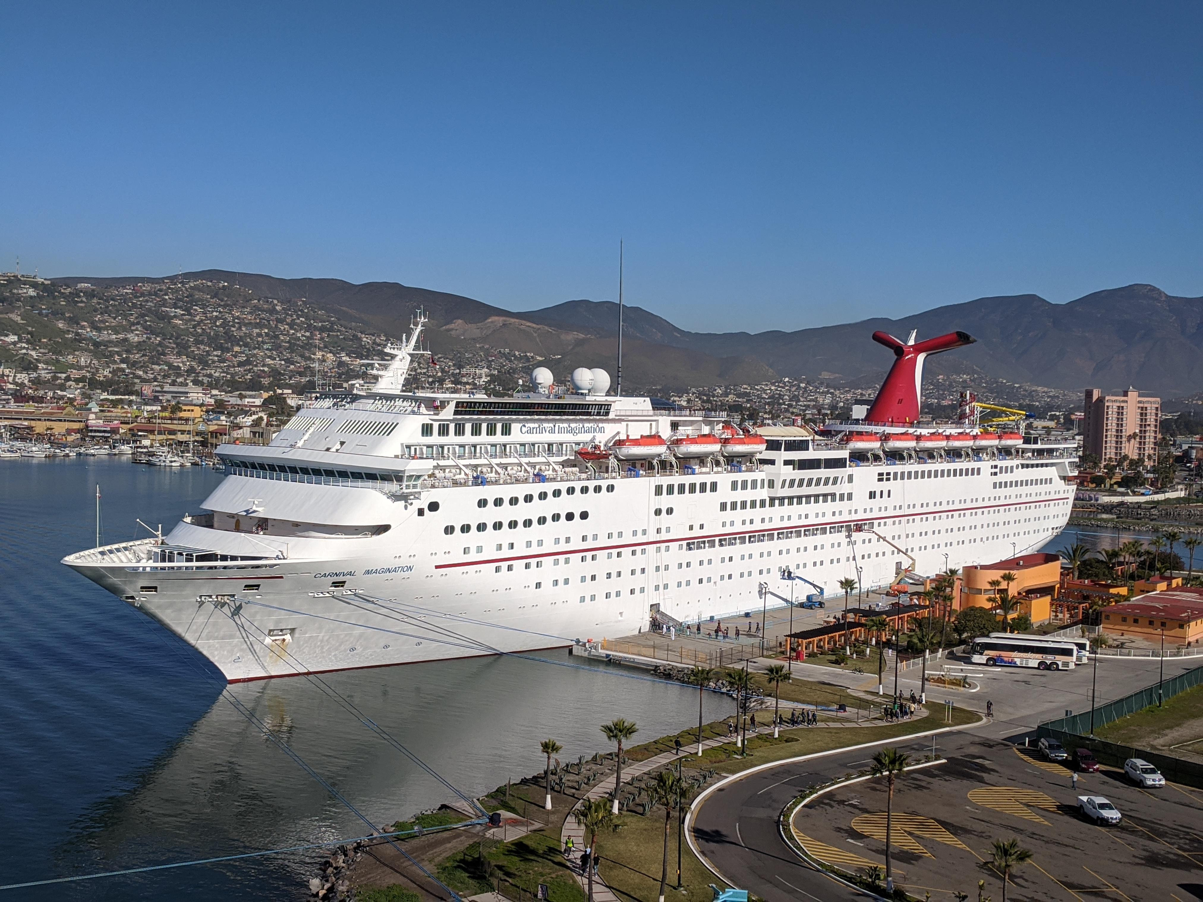 The Carnival Imagination docked in Ensenada this morning