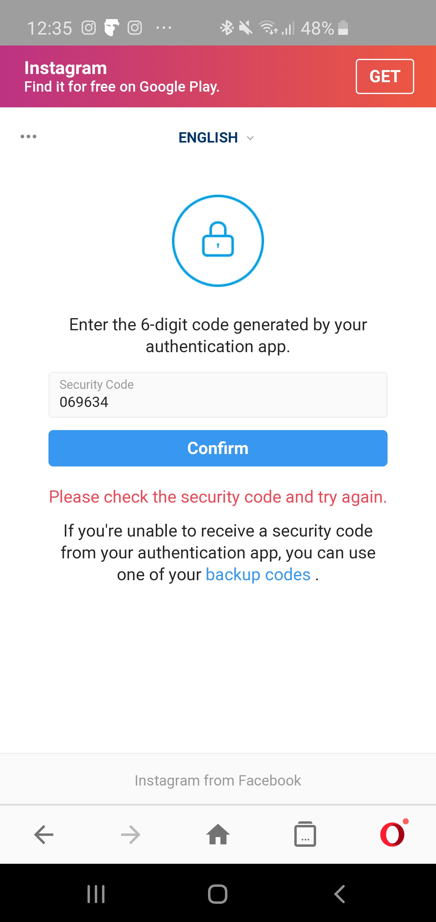 2 factor auth not working, I'm using an authorization app. Any solution