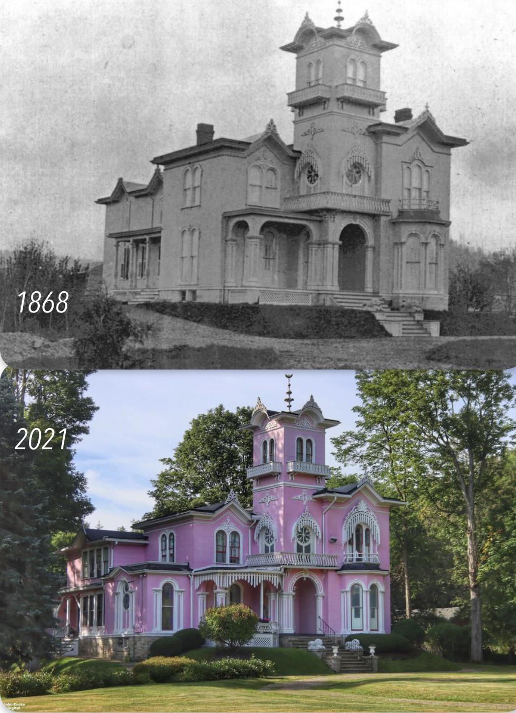 The Pink House (Wellsville, NY) r/OldPhotosInRealLife