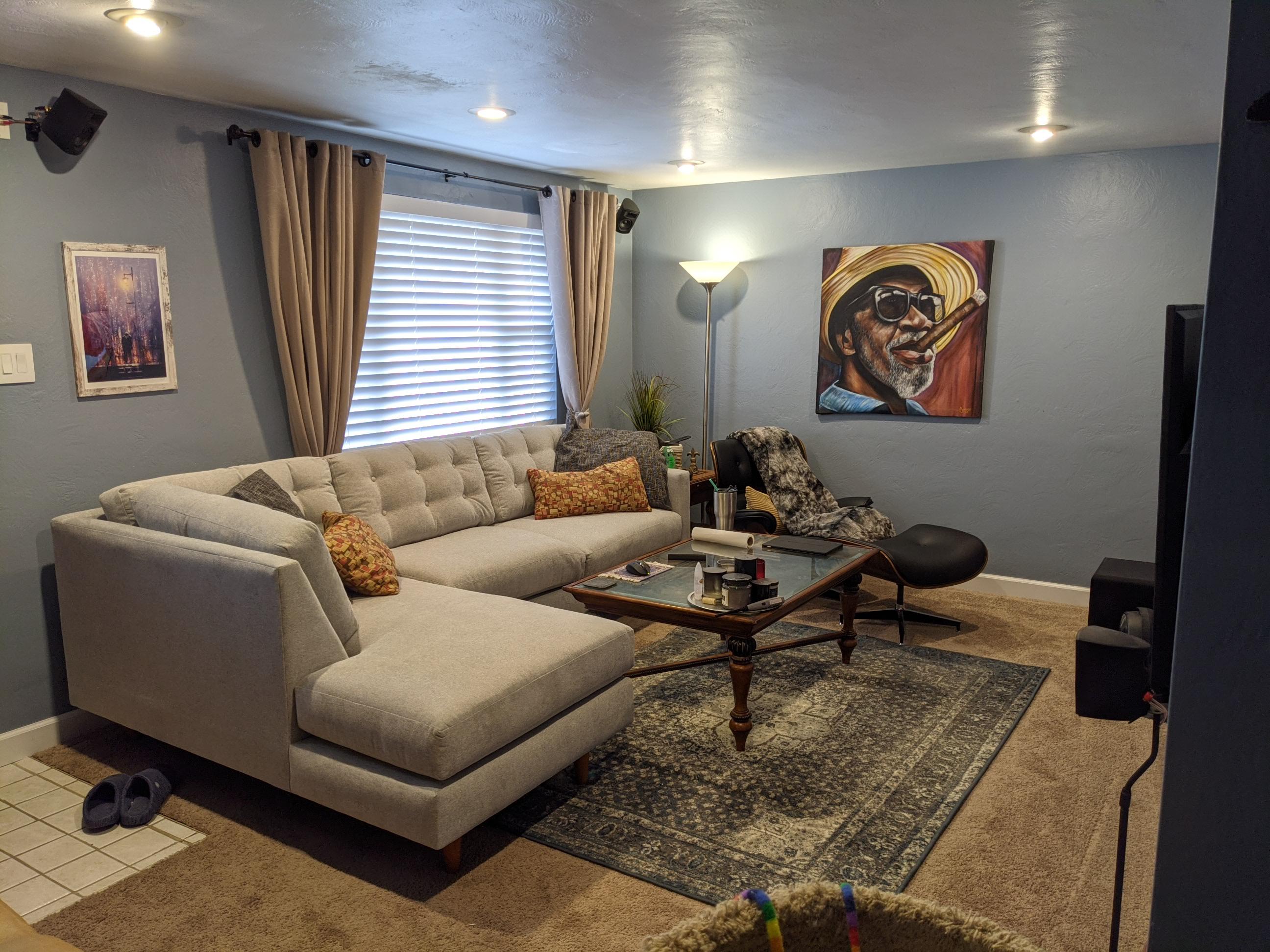 Couch arrived finally to tie the whole room together r/malelivingspace