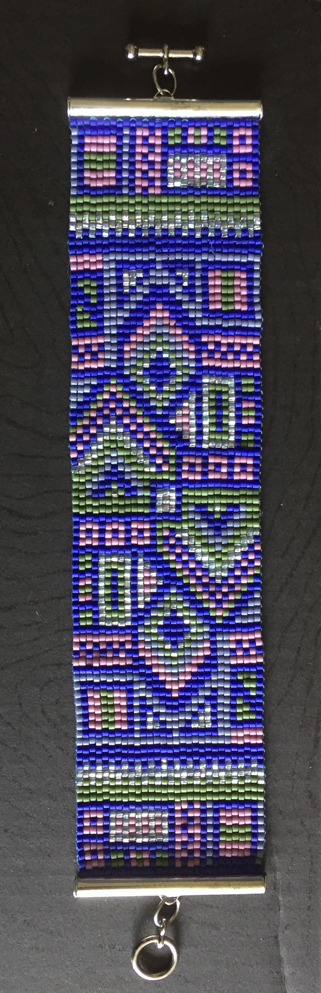 My first loom beaded piece, came out a little weird on the ends, but at